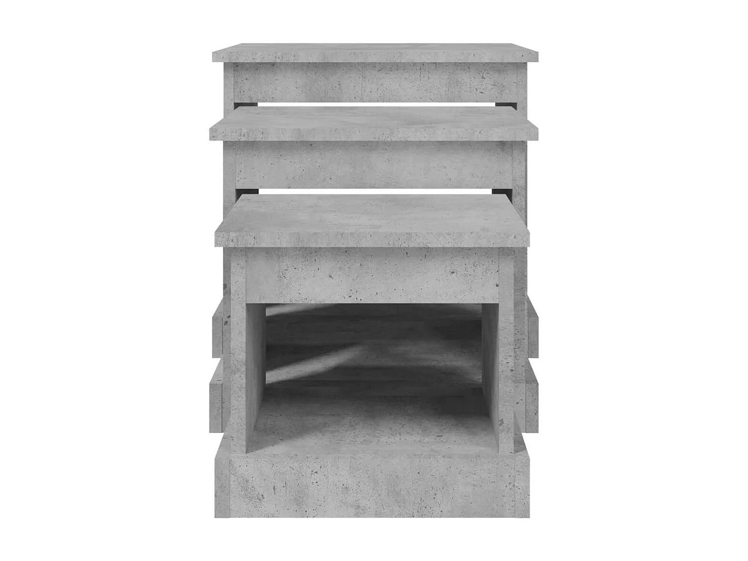 Tables basses 3 pcs gris béton bois d'ingénierie