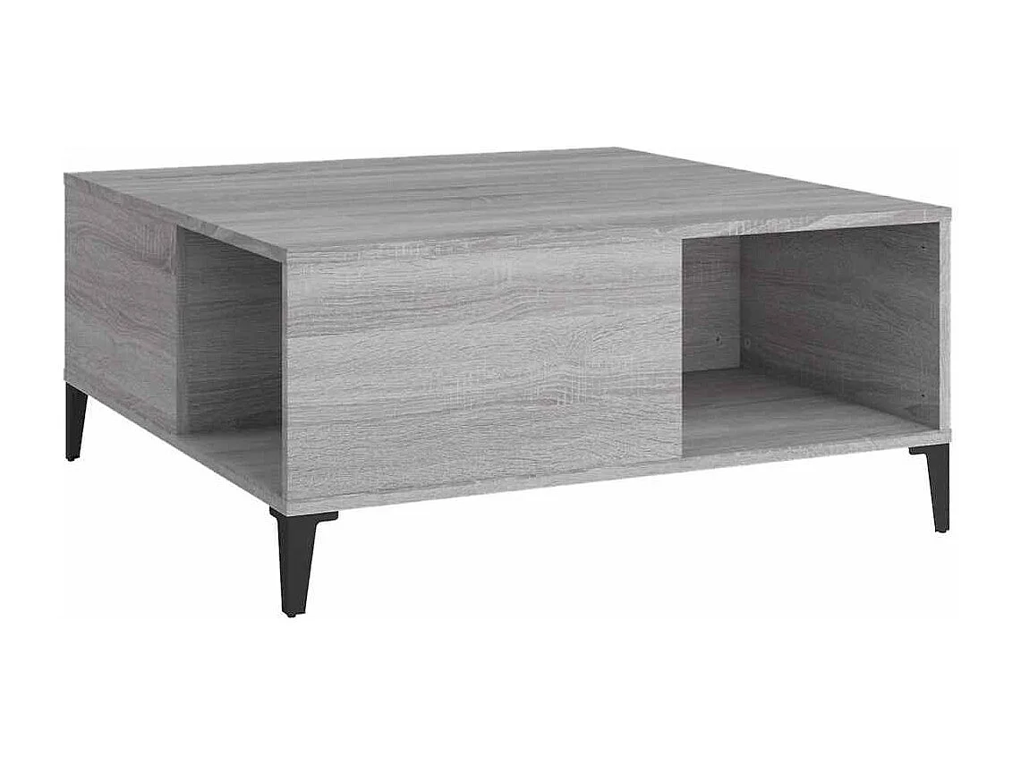 Salontafel 80x80x36,5 cm bewerkt hout grijs sonoma eikenkleurig