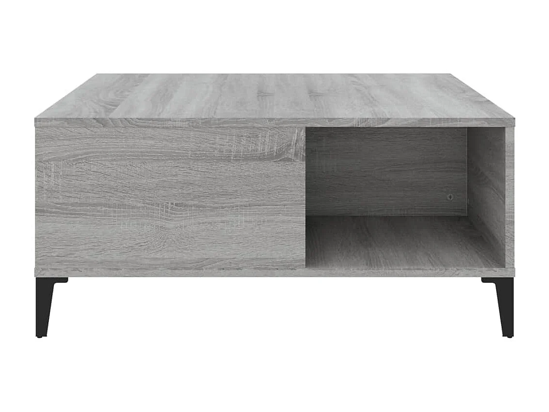 Salontafel 80x80x36,5 cm bewerkt hout grijs sonoma eikenkleurig