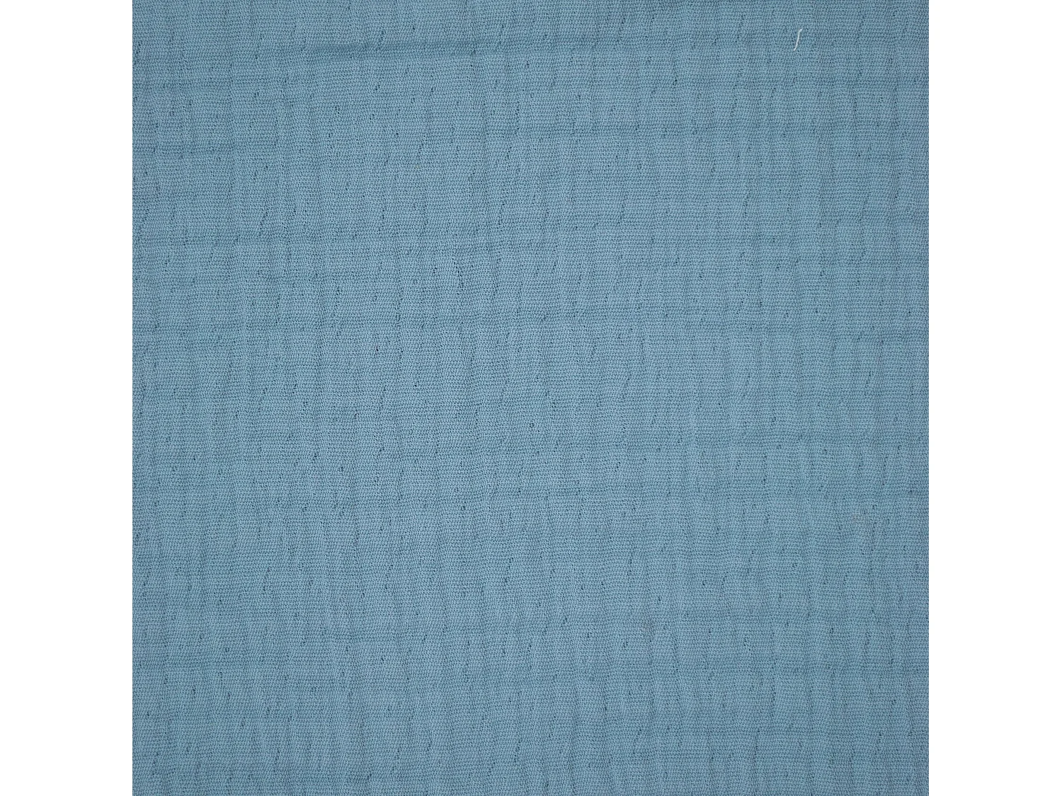 Plaid avec franges 125x180 cm BREHAT 100% gaze de coton bleu orage