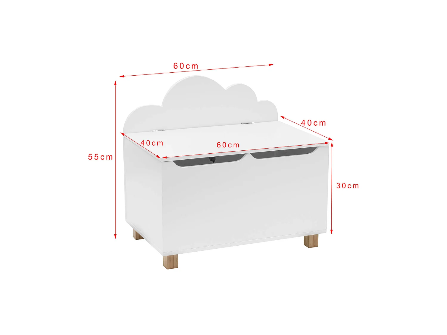 Meuble à Jouets Banc en MDF Blanc pour Chambre d'Enfant