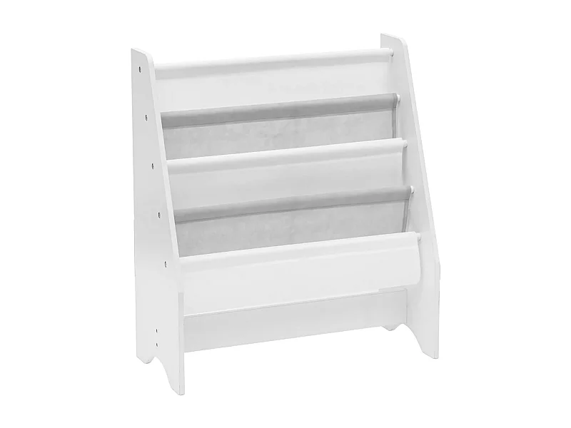 Scaffale Per Bambini Libreria Montessori Bianco MDF TNT con 4 Ripiani