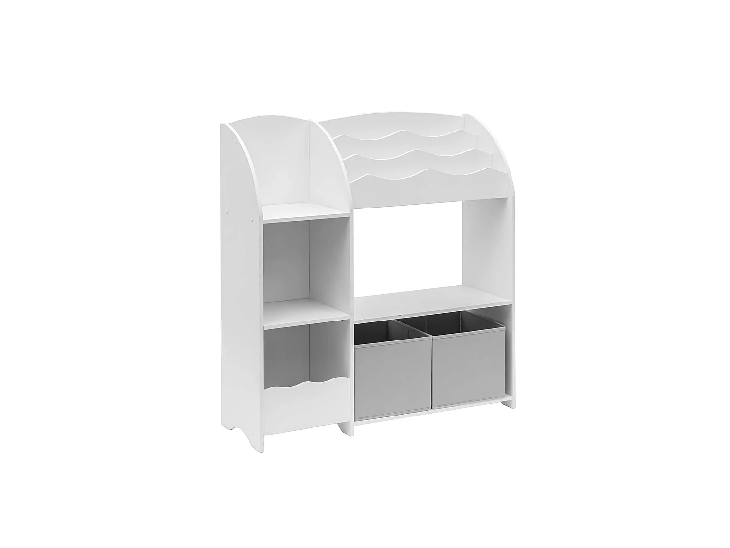 Organizador de Juguetes Mueble Habitación Infantil MDF Blanco con 2 Cajas 5 Compartimentos