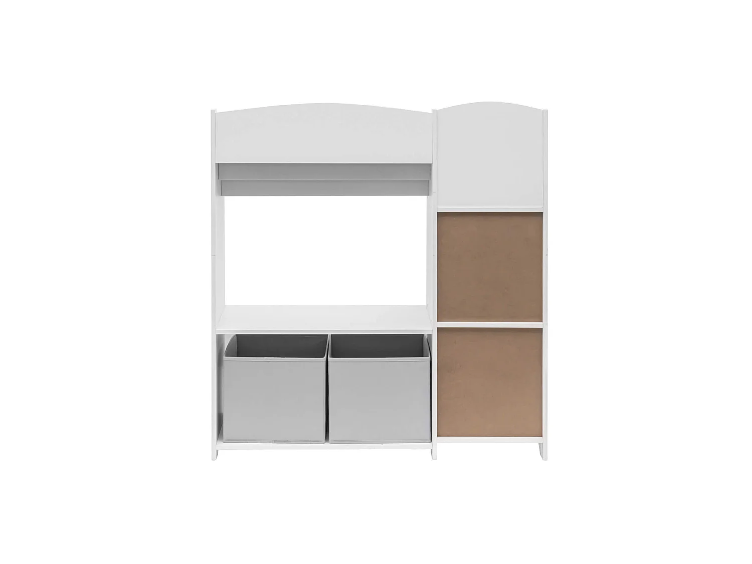 Organizer per Giocattoli Mobile per Cameretta Bianco MDF con 2 Scatole 5 Vani