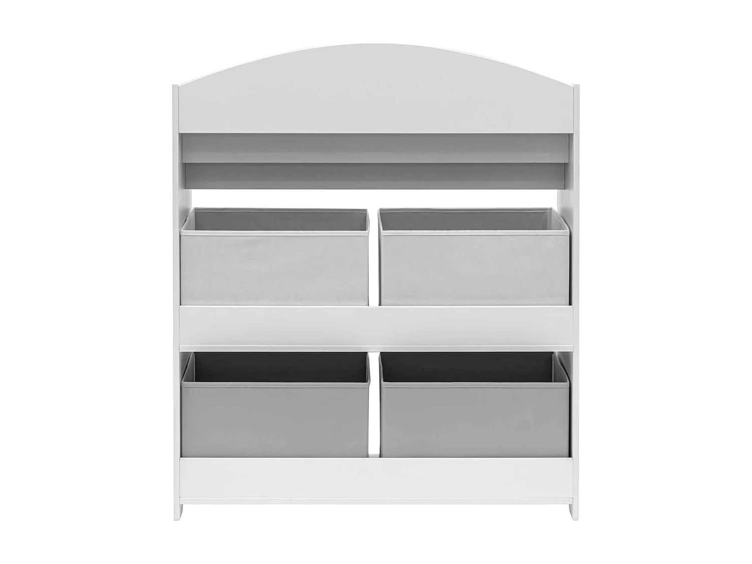 Etagère à Jouets pour Enfants MDF Blanc Gris avec 4 Boîtes
