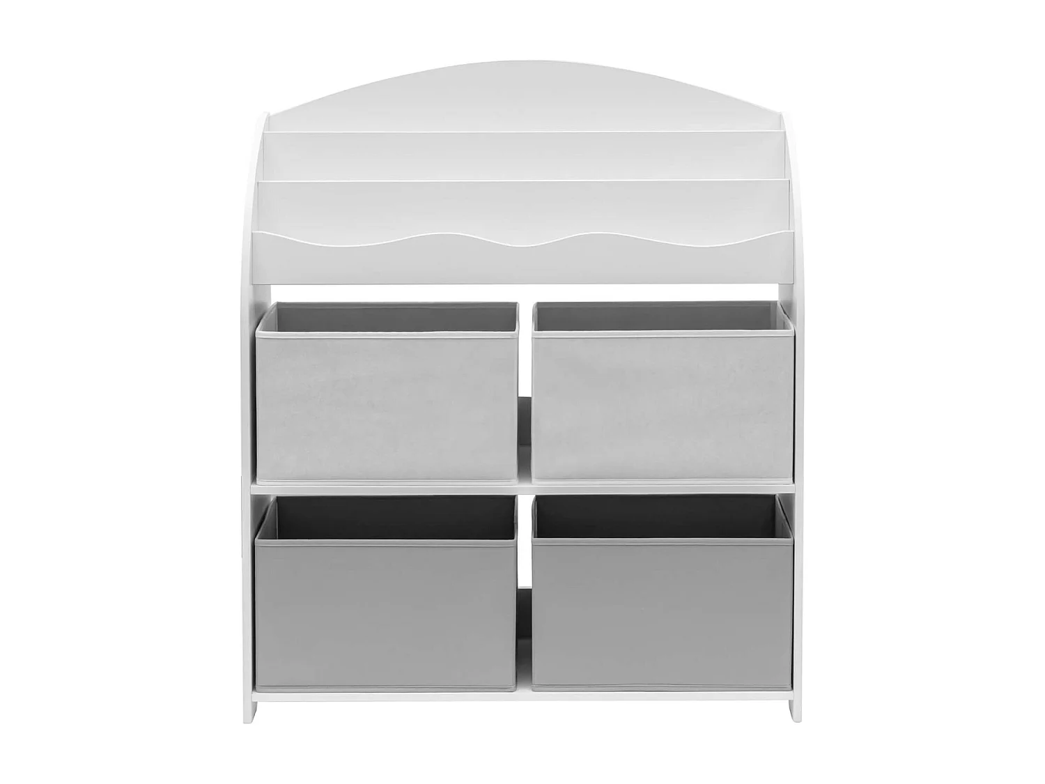 Etagère à Jouets pour Enfants MDF Blanc Gris avec 4 Boîtes