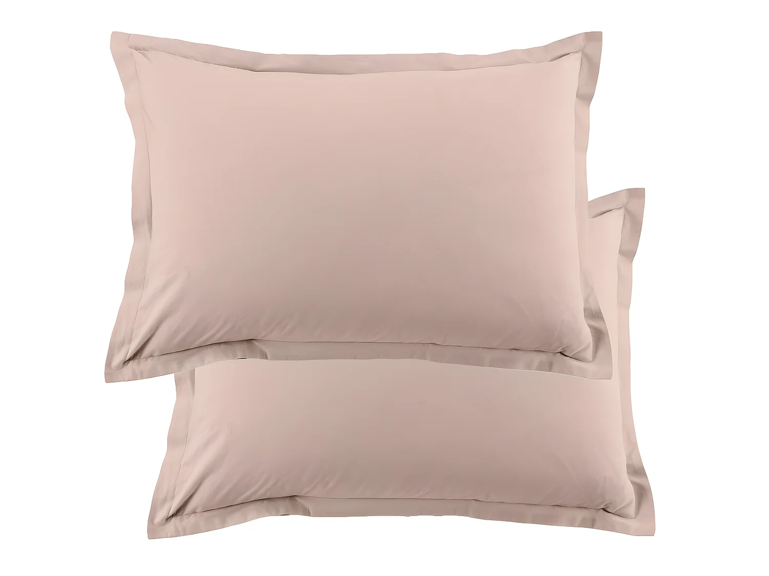 Lot de 2 taies d'oreiller 50x70 cm rectangle 100% Coton 57 fils Blush