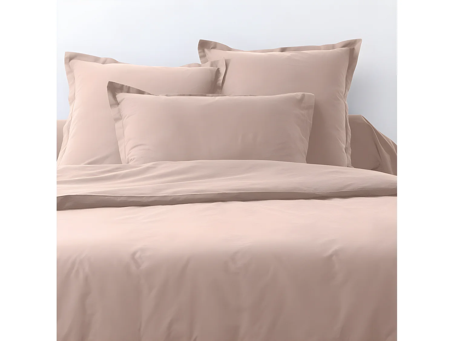 Lot de 2 taies d'oreiller 50x70 cm rectangle 100% Coton 57 fils Blush