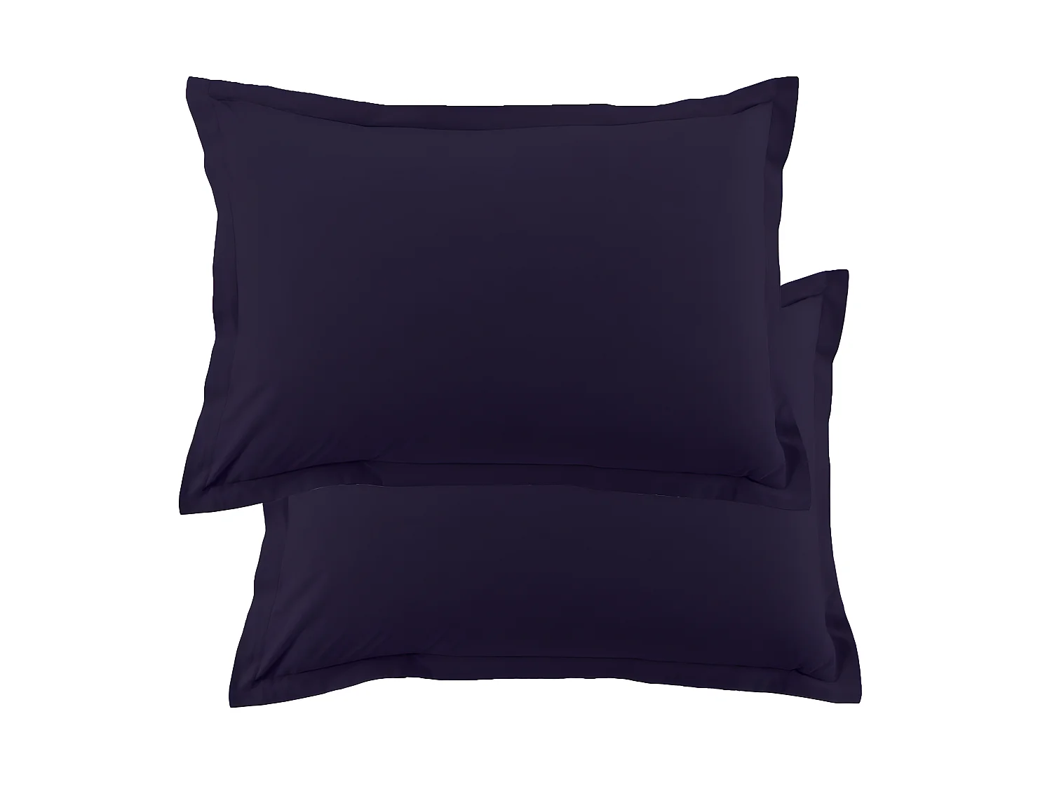 Lot de 2 taies d'oreiller 50x70 cm rectangle 100% Coton 57 fils Bleu Impérial