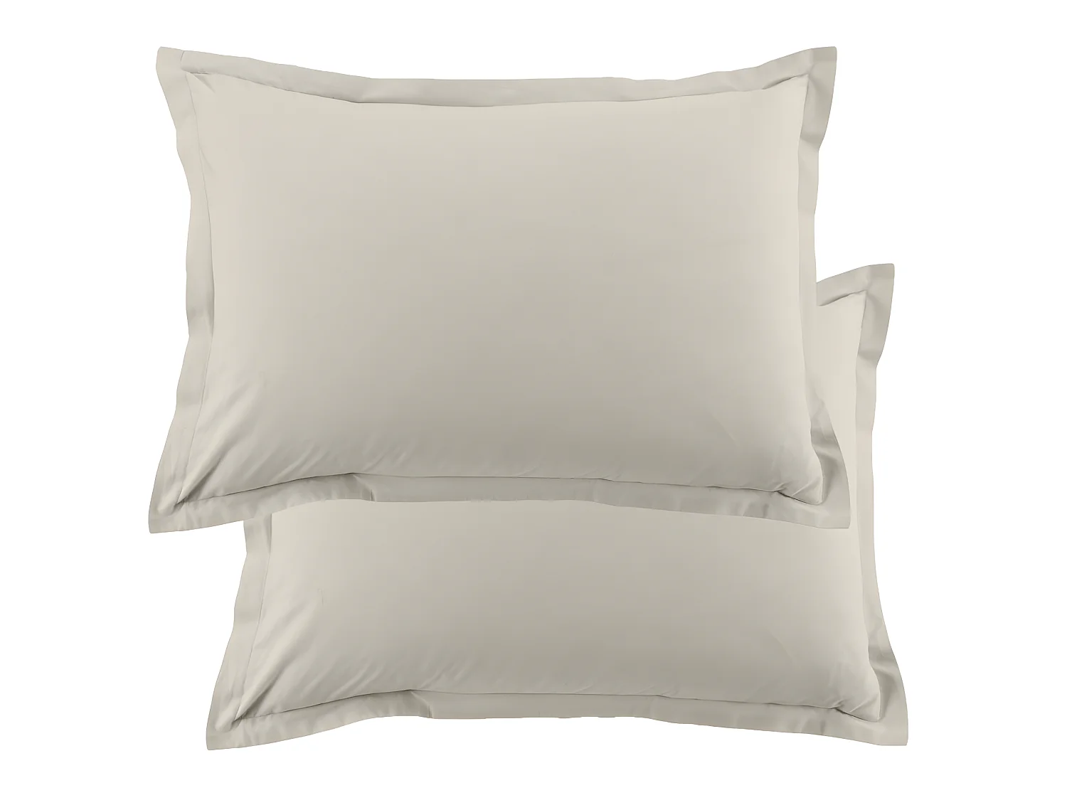 Lot de 2 taies d'oreiller 50x70 cm rectangle 100% Coton 57 fils Ivoire
