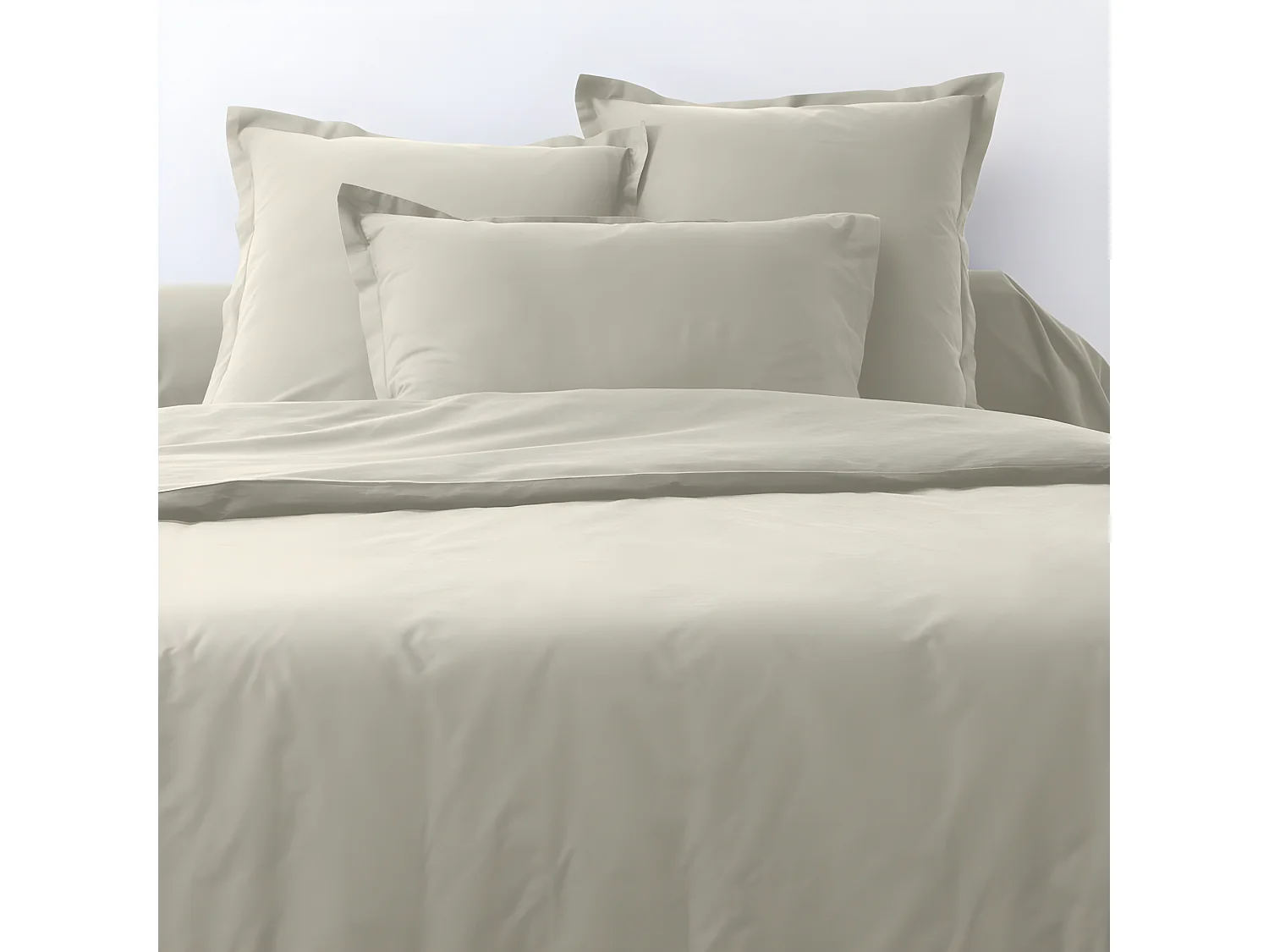 Lot de 2 taies d'oreiller 50x70 cm rectangle 100% Coton 57 fils Ivoire