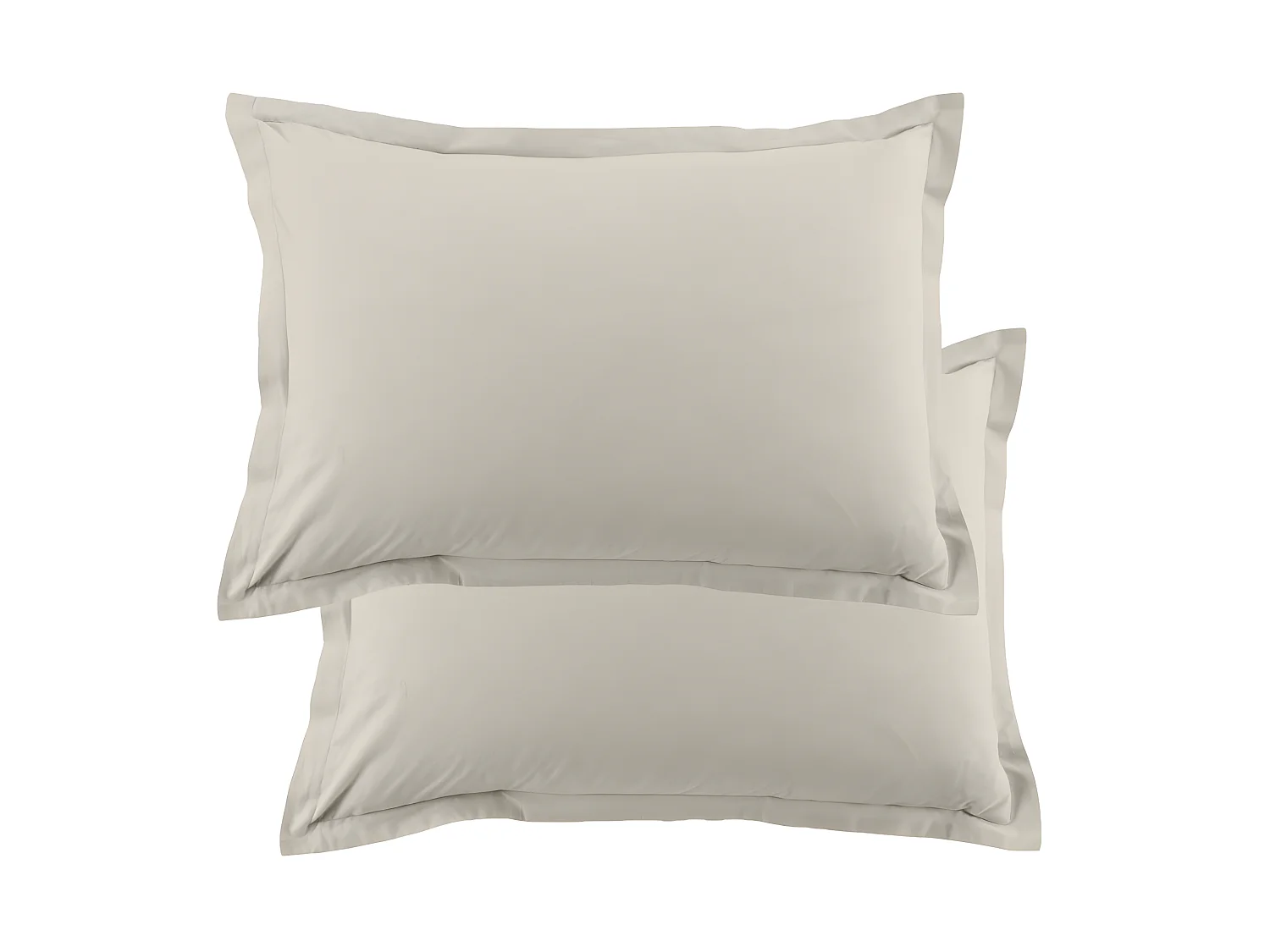 Lot de 2 taies d'oreiller 50x70 cm rectangle 100% Coton 57 fils Ivoire