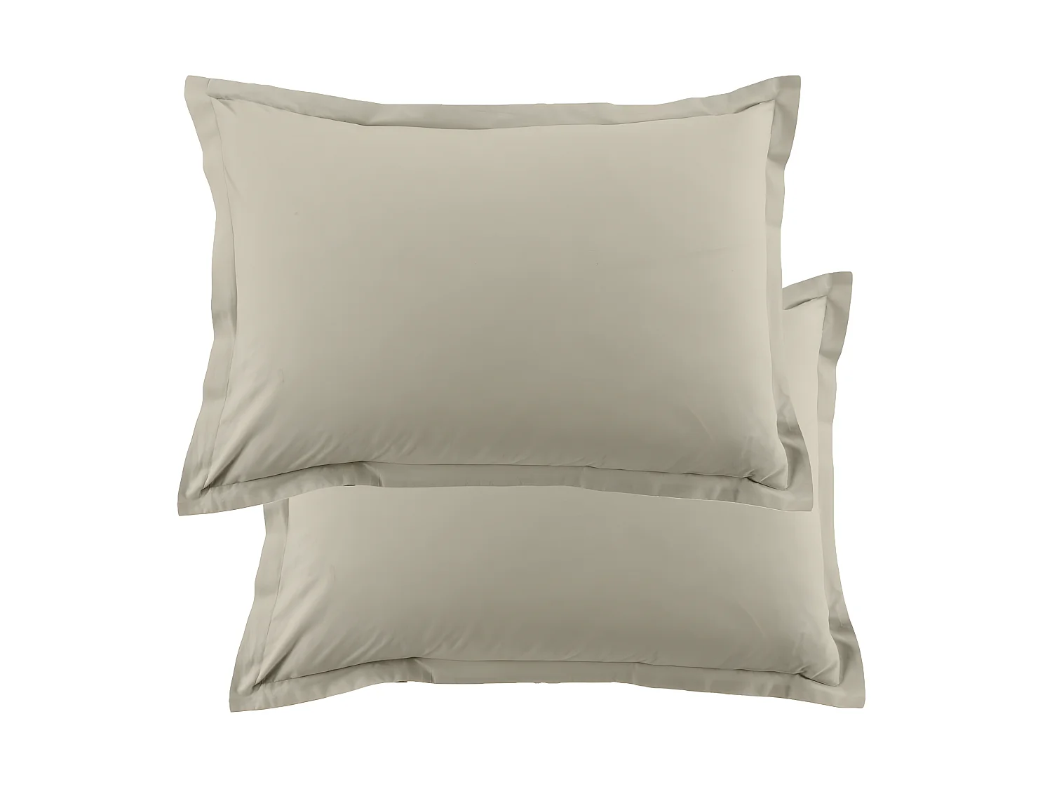 Lot de 2 taies d'oreiller 50x70 cm rectangle 100% Coton 57 fils Latte