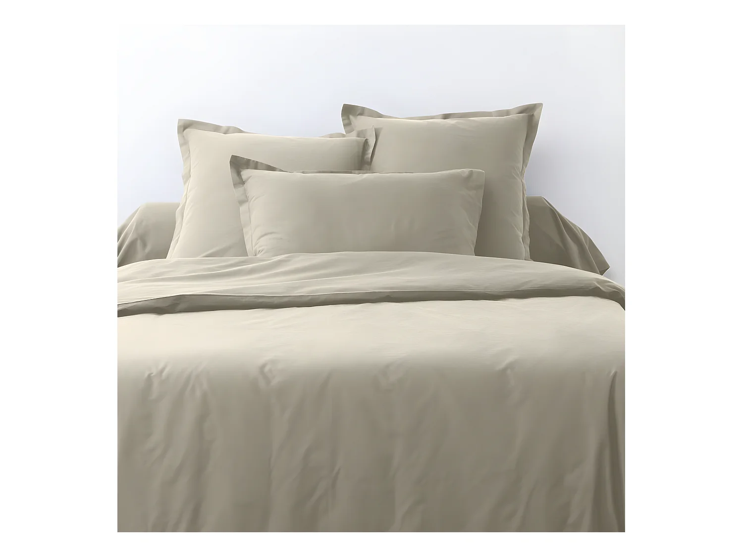 Lot de 2 taies d'oreiller 50x70 cm rectangle 100% Coton 57 fils Latte