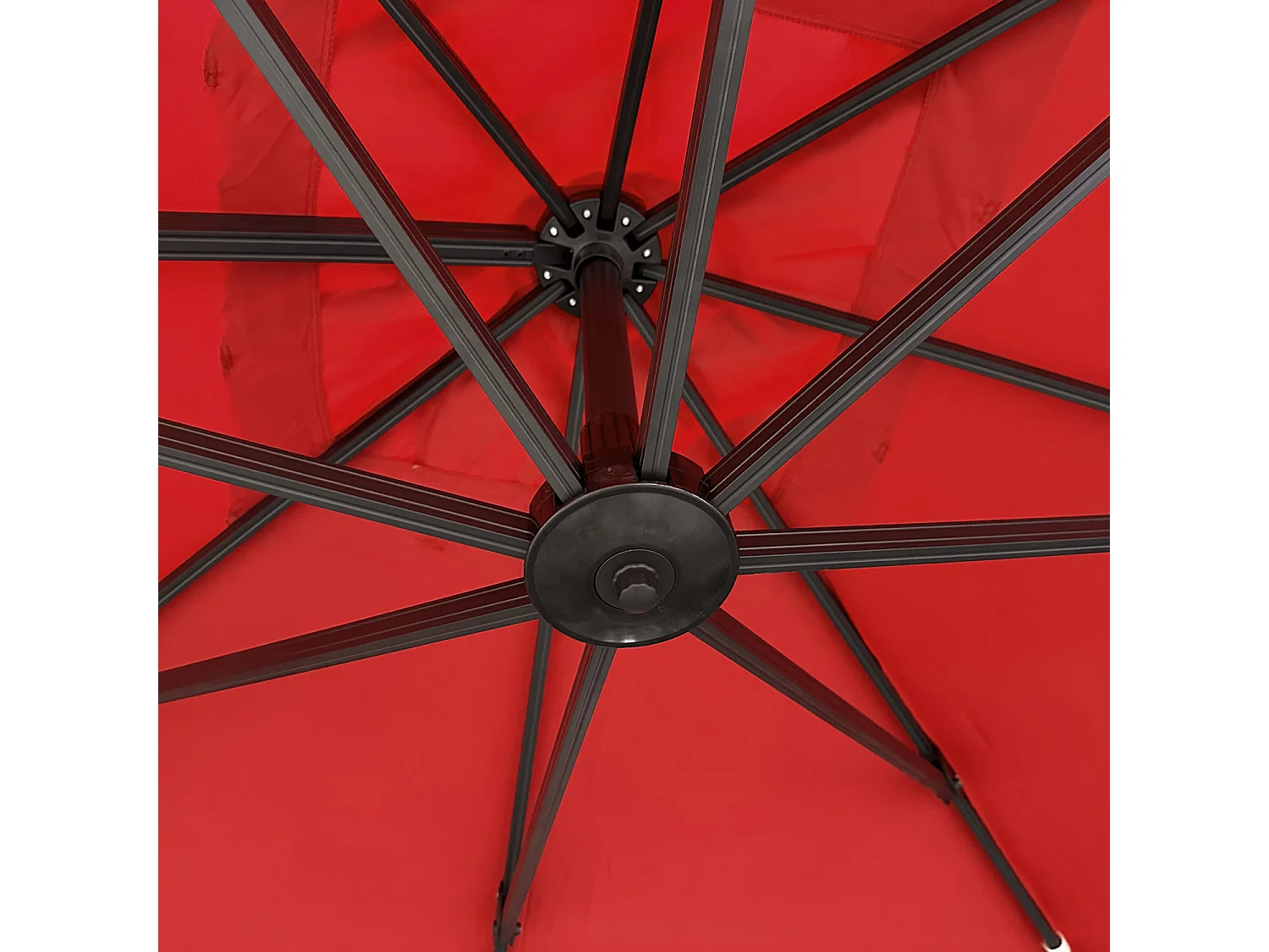 Ombrellone quadrato MOLOKAI 3x3m rosso + copertura