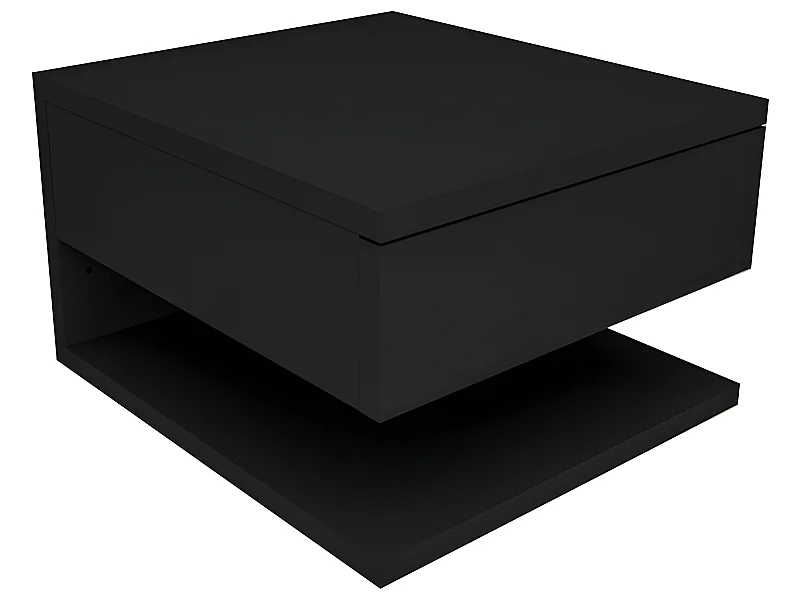 Table de Chevet 1 Tiroir 1 Niche Noire L 30 H 20 P 33.6 cm