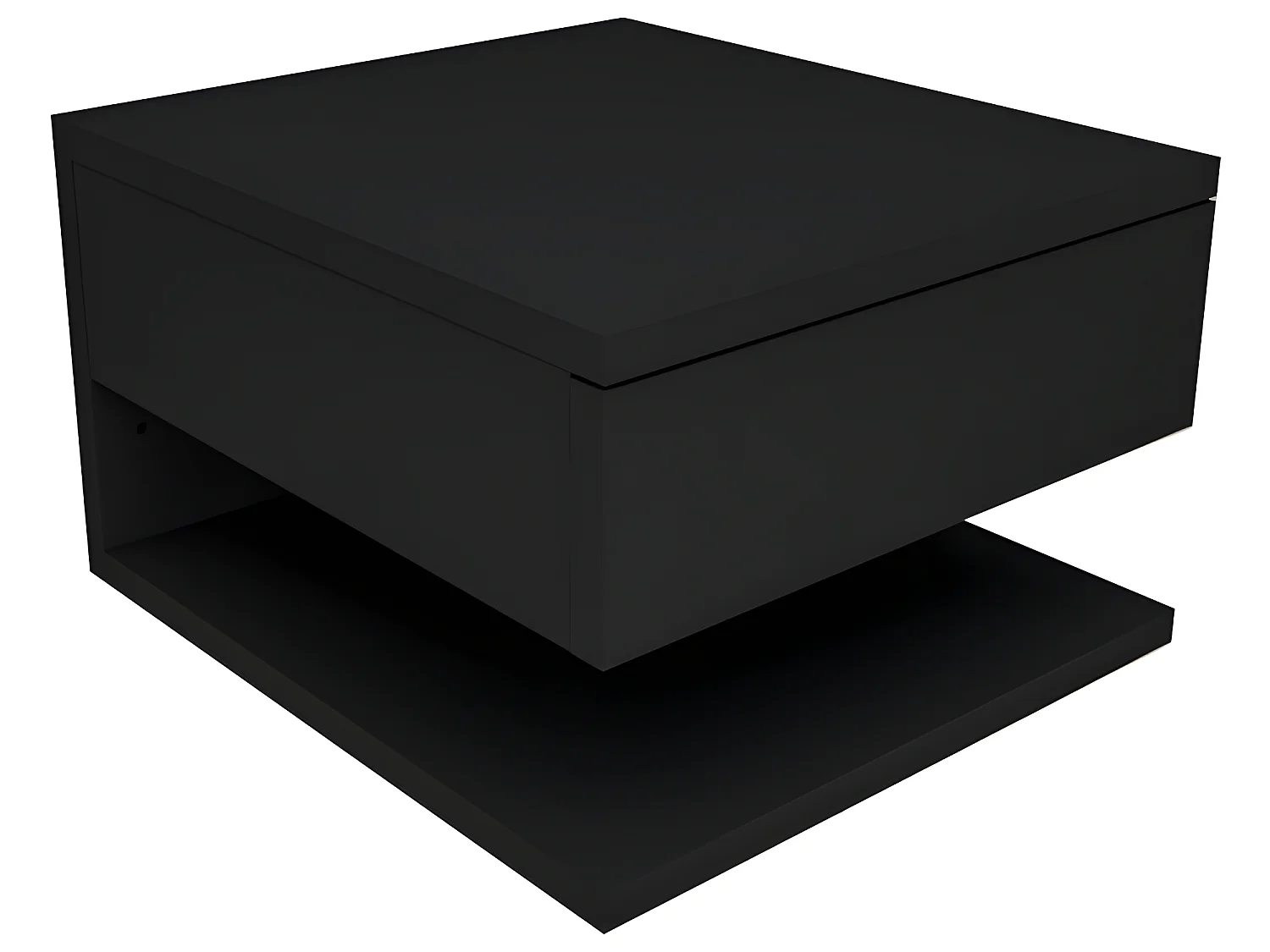 Table de Chevet 1 Tiroir 1 Niche Noire L 30 H 20 P 33.6 cm