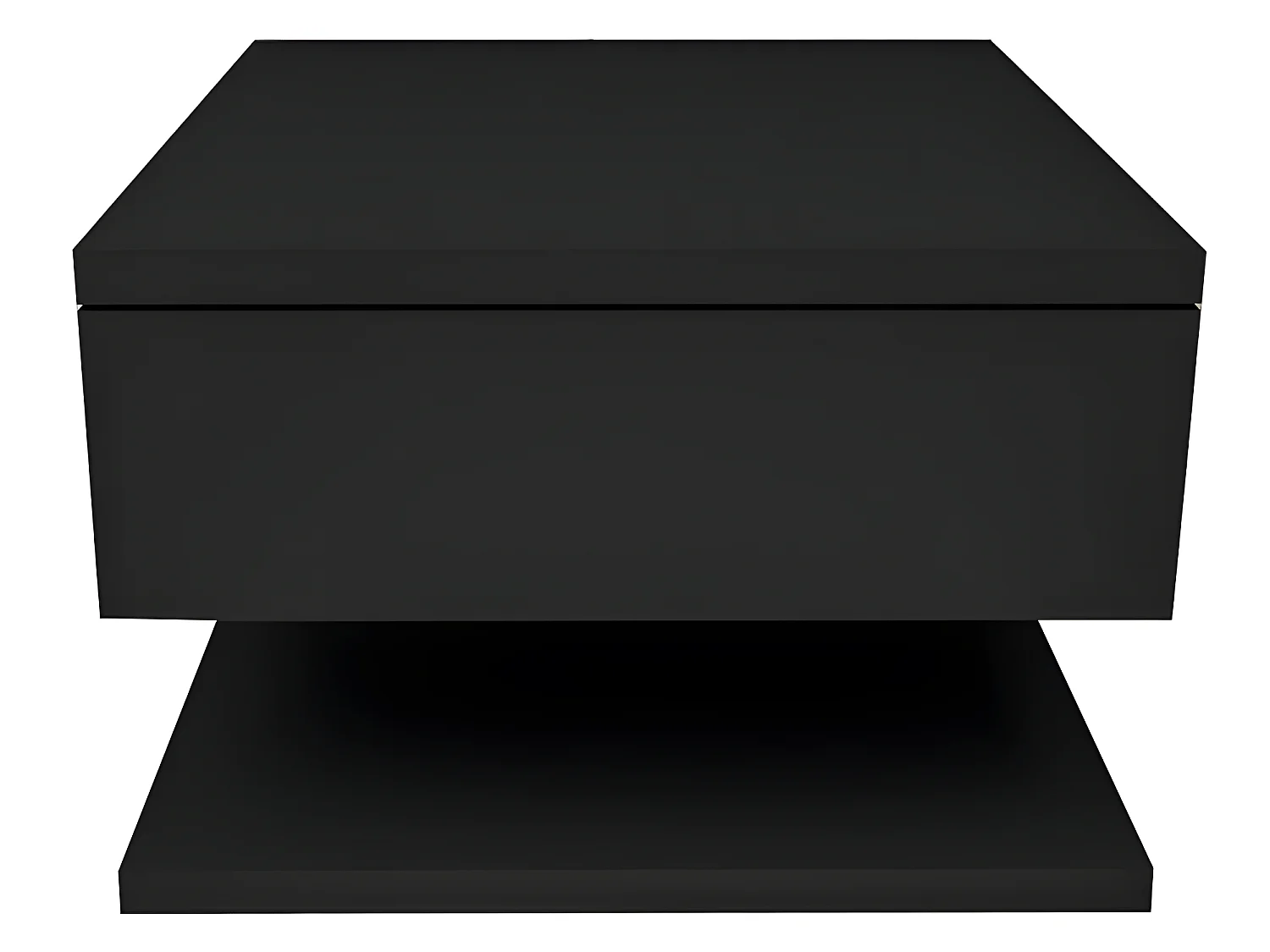Table de Chevet 1 Tiroir 1 Niche Noire L 30 H 20 P 33.6 cm