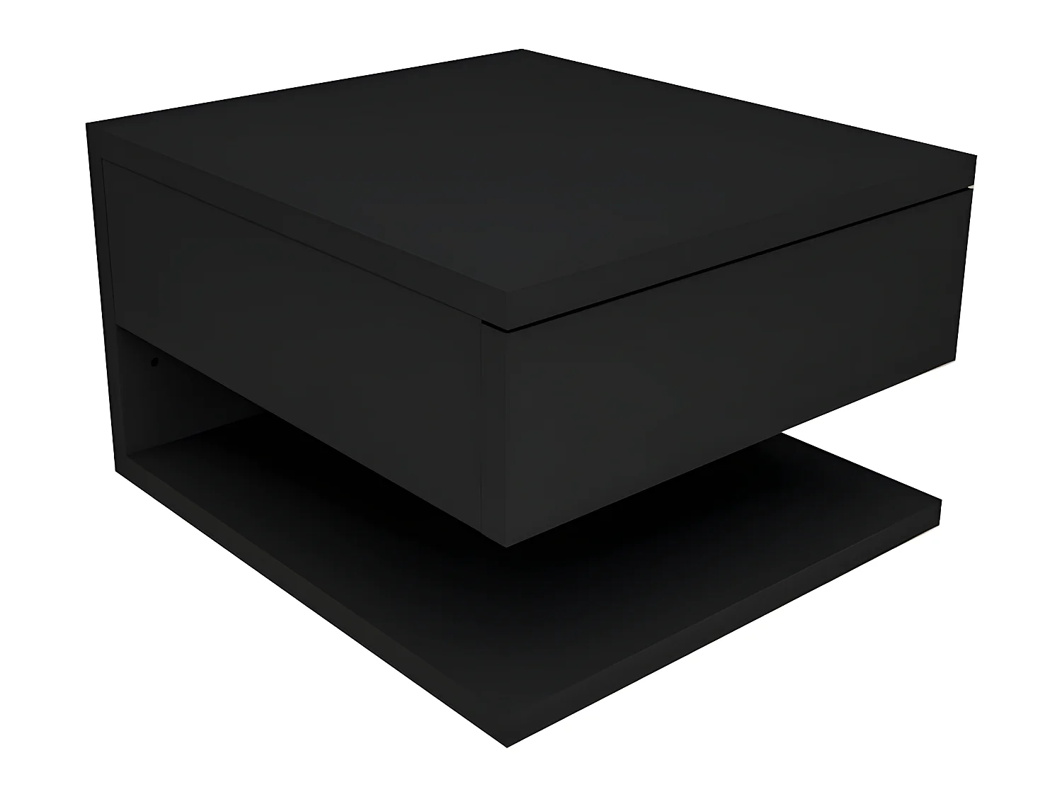 Table de Chevet 1 Tiroir 1 Niche Noire L 30 H 20 P 33.6 cm