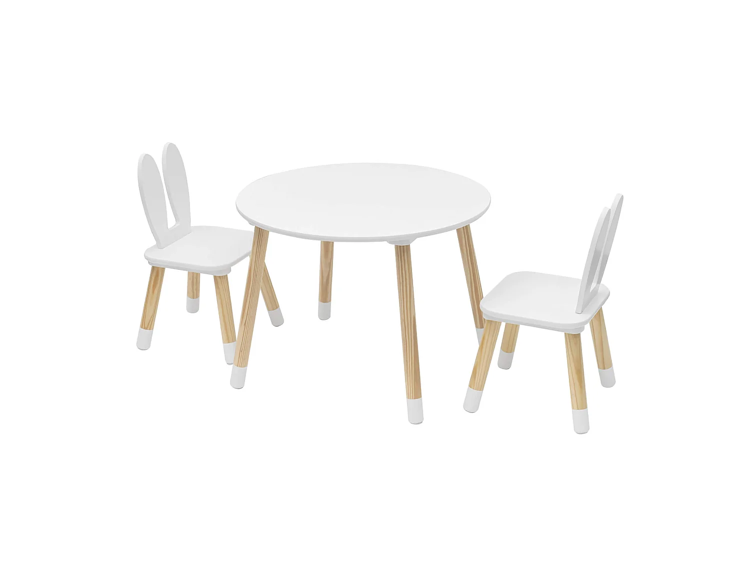 Set Tavolo Bimbi con 2 Sedie Tavolino per Bambini Bianco Marrone MDF per Cameretta