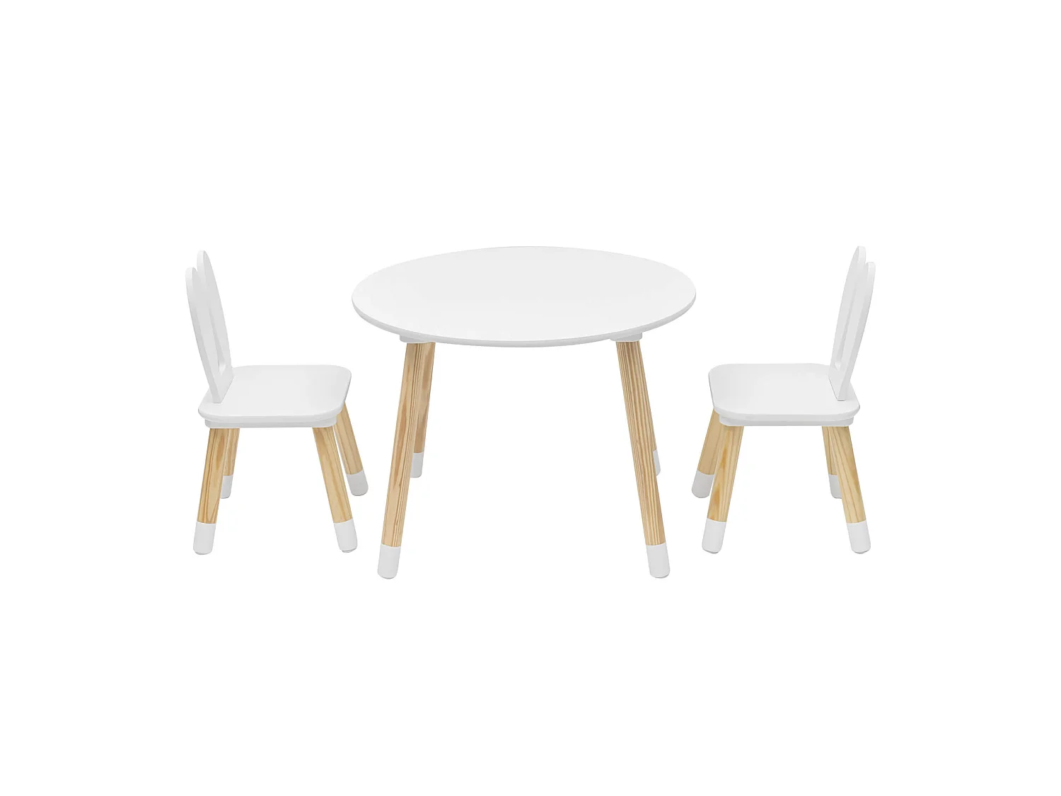 Table pour Enfants avec 2 Chaises MDF Blanc Marron pour Chambre d'Enfants