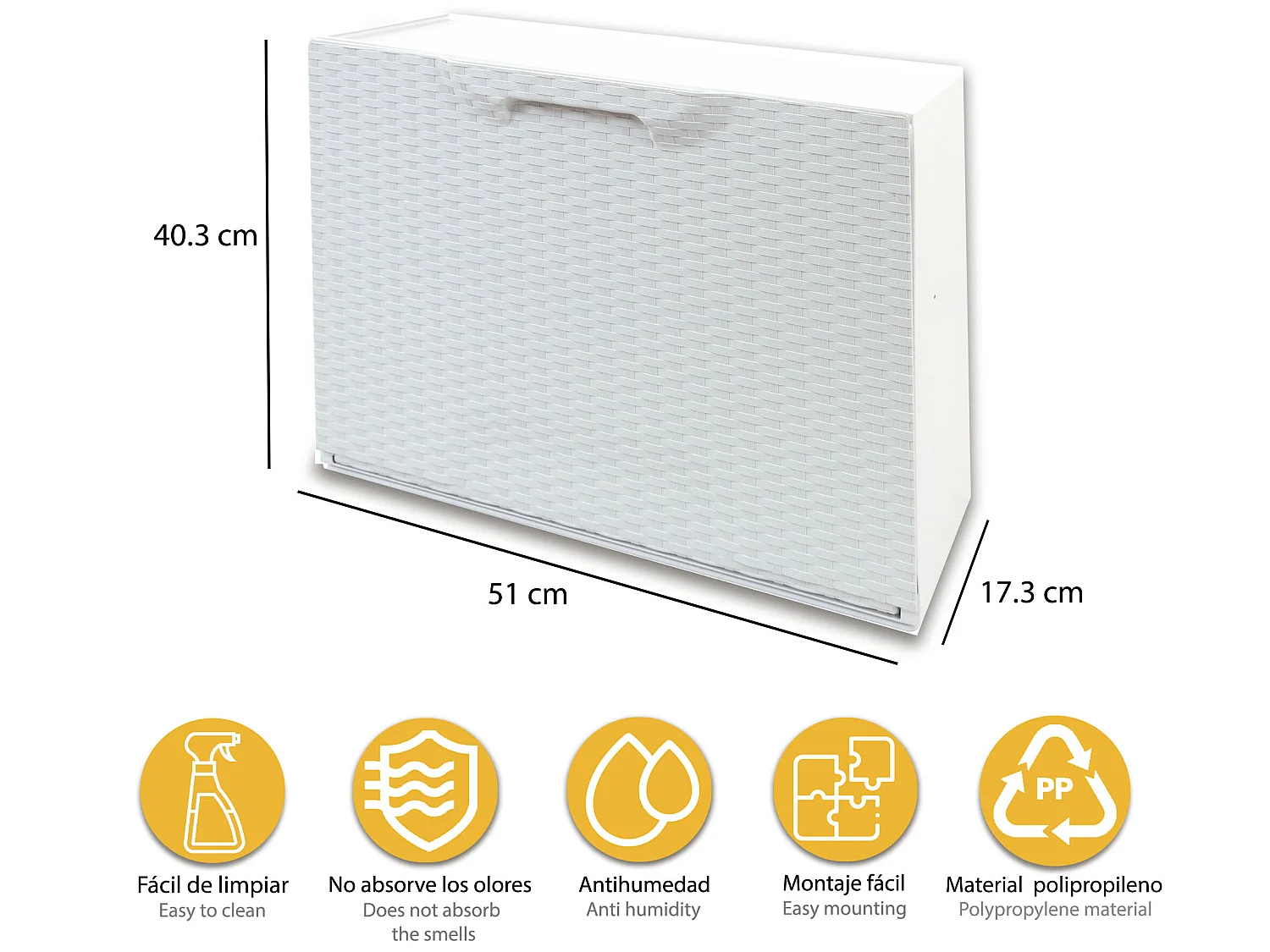 Lot de 3 étagères à chaussures blanches et étagère à chaussures marron en polypropylène finition rattane