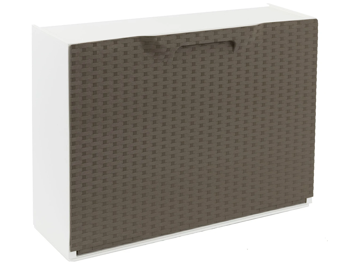 Lot de 3 étagères à chaussures blanches et étagère à chaussures marron en polypropylène finition rattane