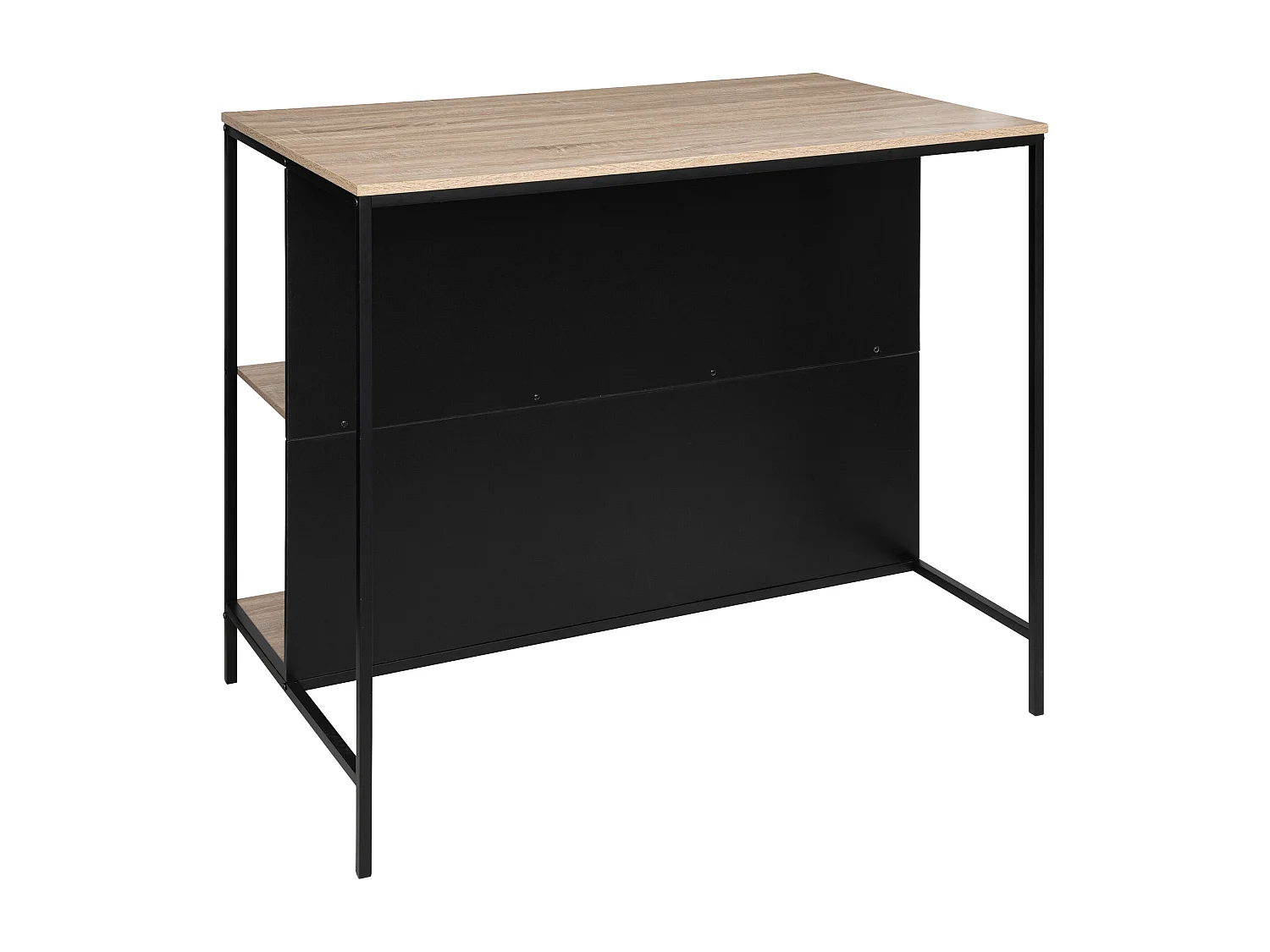 Ilot de Cuisine Design "Aliaj" 115cm Naturel & Noir