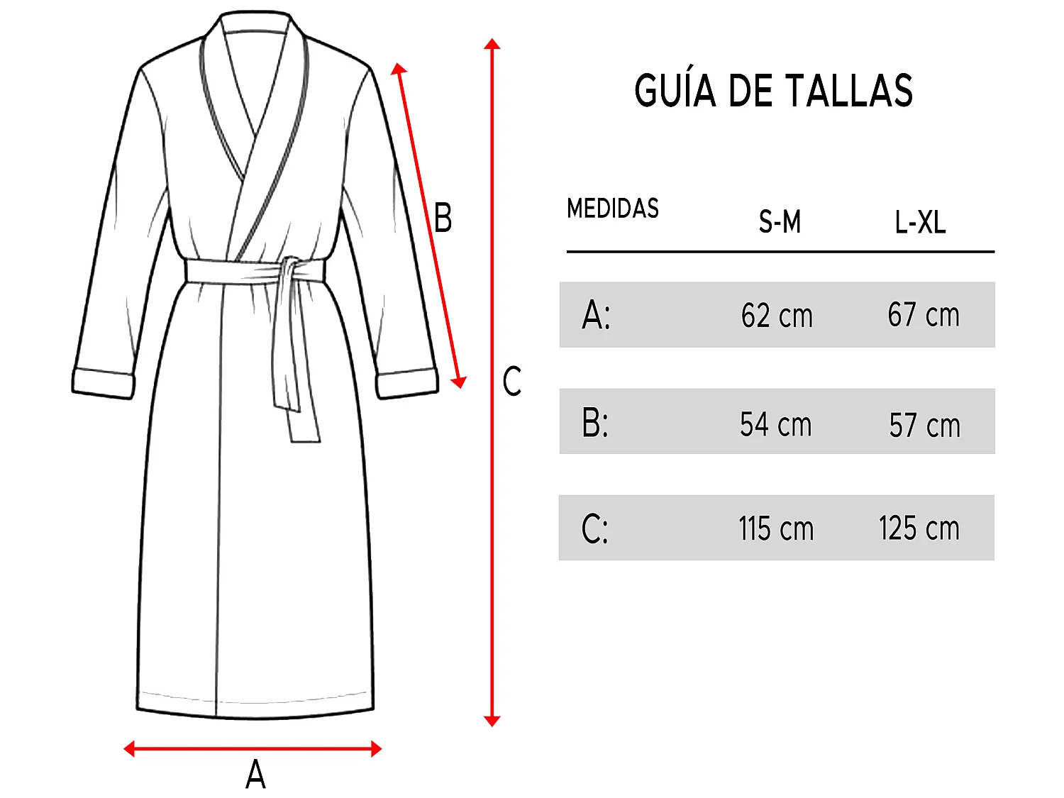 PEIGNOIR L/XL 360 gr/m2 100% coton Gris