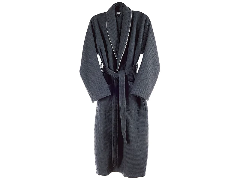 PEIGNOIR L/XL 360 gr/m2 Nid d'abeille 100% coton Gris