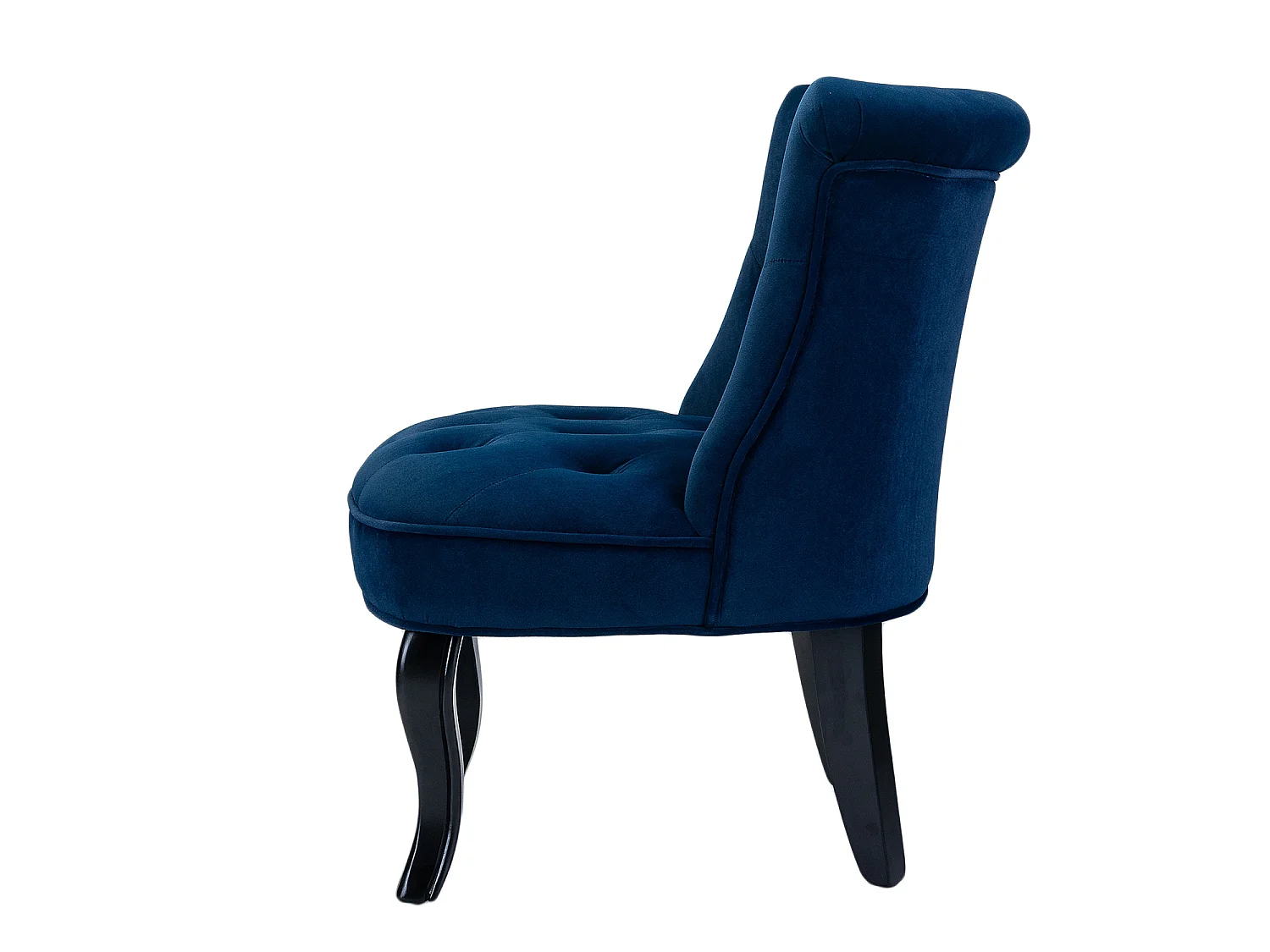 Petit Fauteuil Crapaud Rembourrée avec Pieds Noirs Pour Salle à Manger, Salon, Entrée & Chambre-Bleu，Lot de 2
