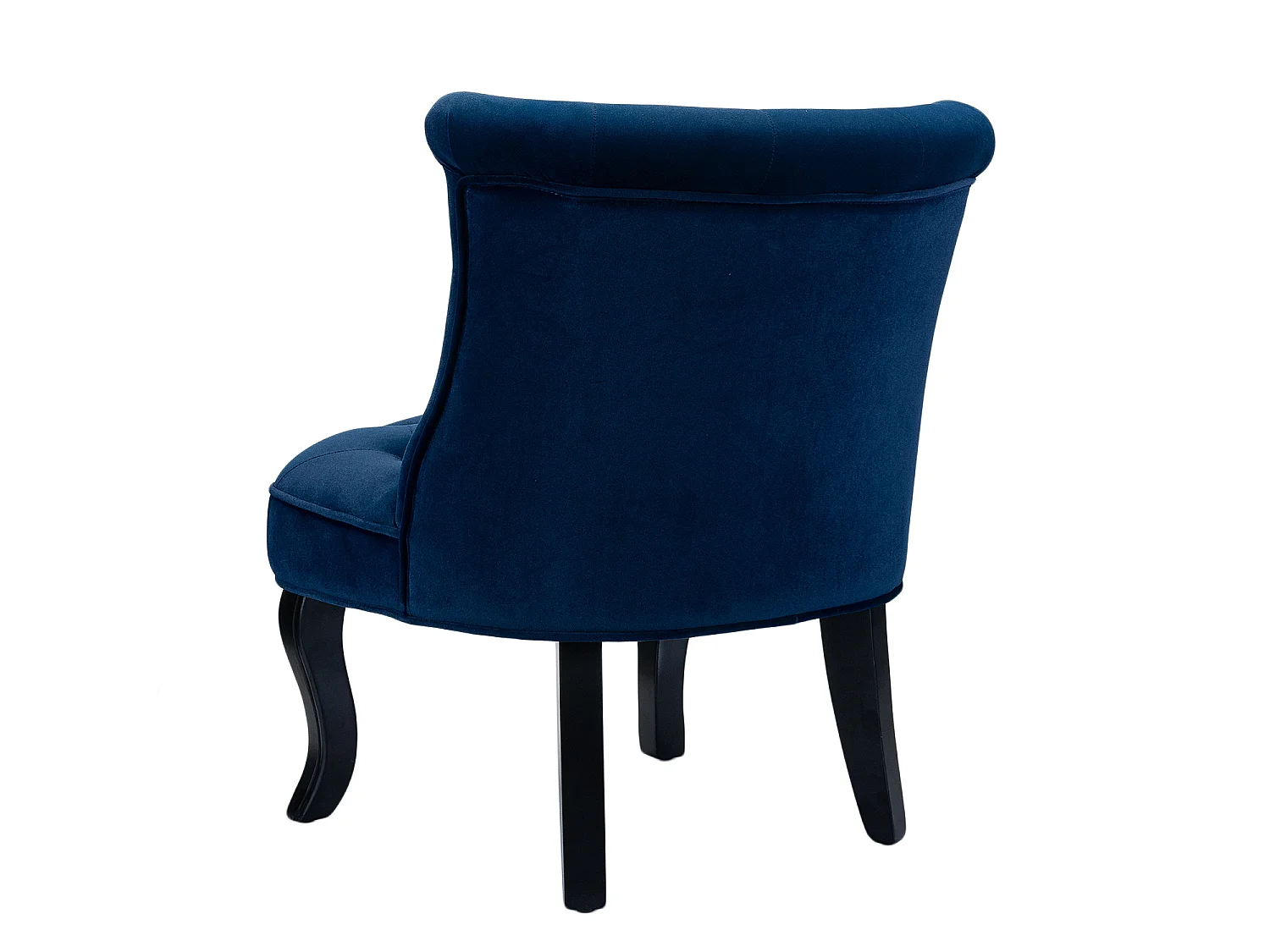 Petit Fauteuil Crapaud Rembourrée avec Pieds Noirs Pour Salle à Manger, Salon, Entrée & Chambre-Bleu，Lot de 2