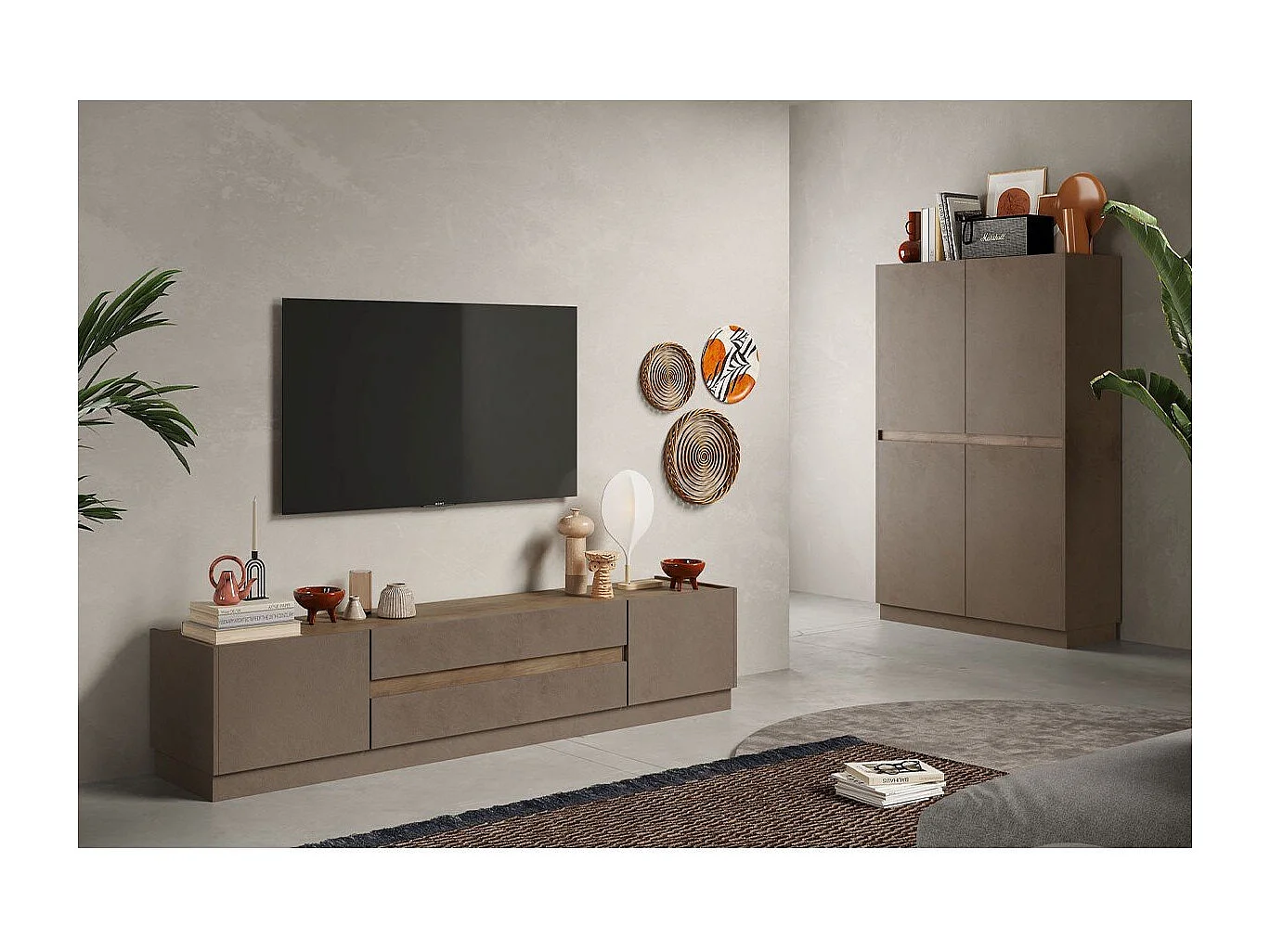 Móvel de TV 2 portas e 2 gavetas Utopia - L205 cm