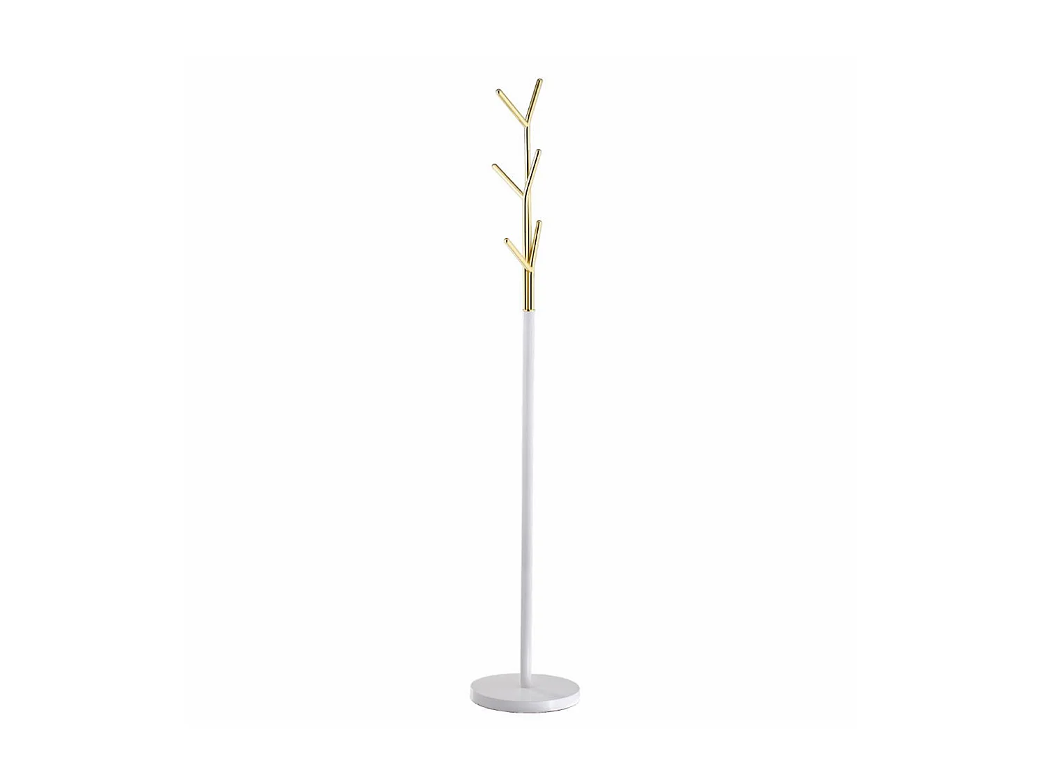 Porte-manteau - H175cm x L31cm x P31cm - métal blanc/doré - Arbre