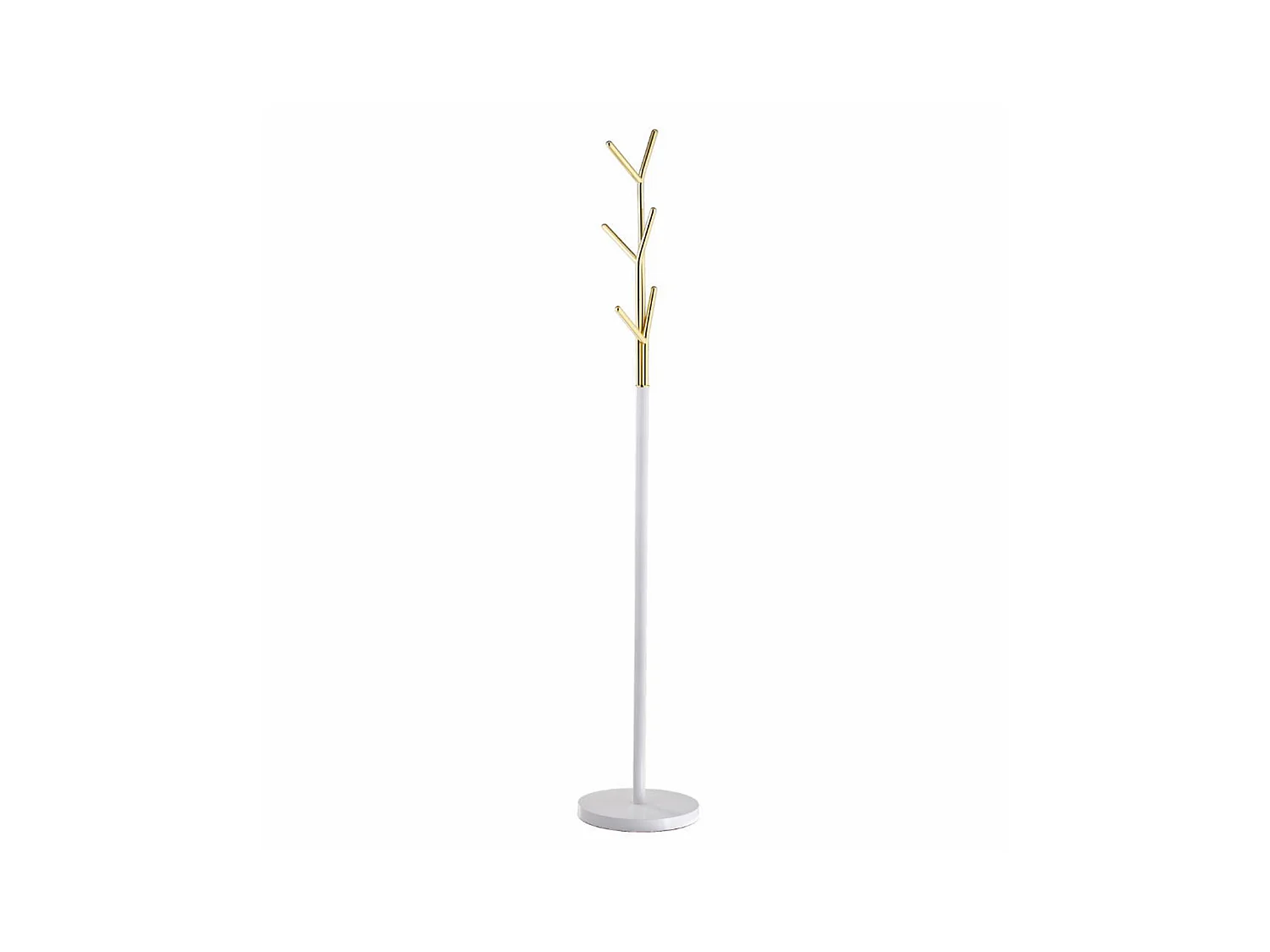 Porte-manteau - H175cm x L31cm x P31cm - métal blanc/doré - Arbre