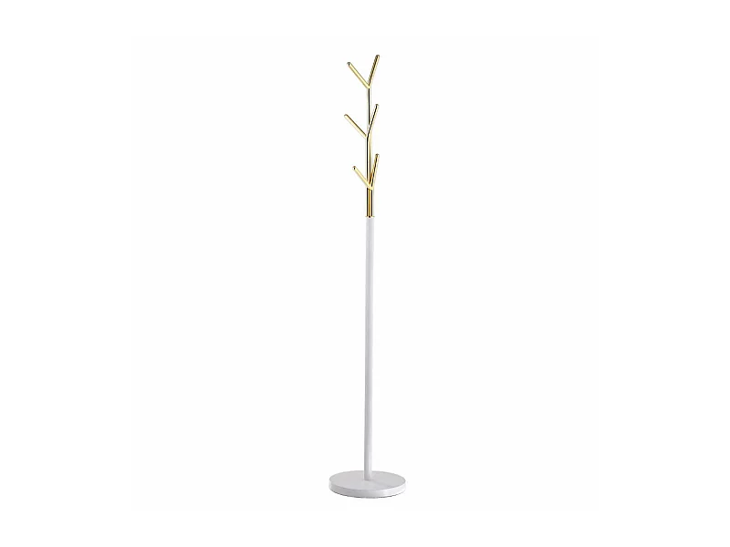 Porte-manteau - H175cm x L31cm x P31cm - métal blanc/doré - Arbre