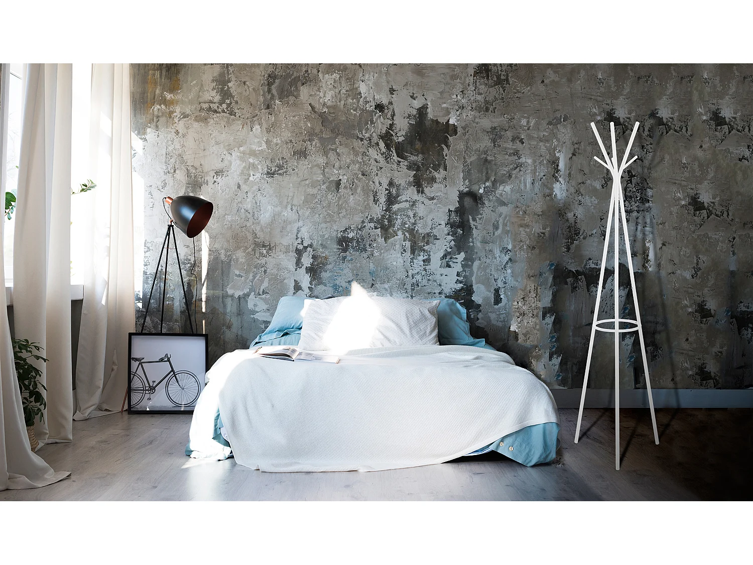 Porte-manteau - H173cm x L45cm x P39cm - métal blanc - Arc