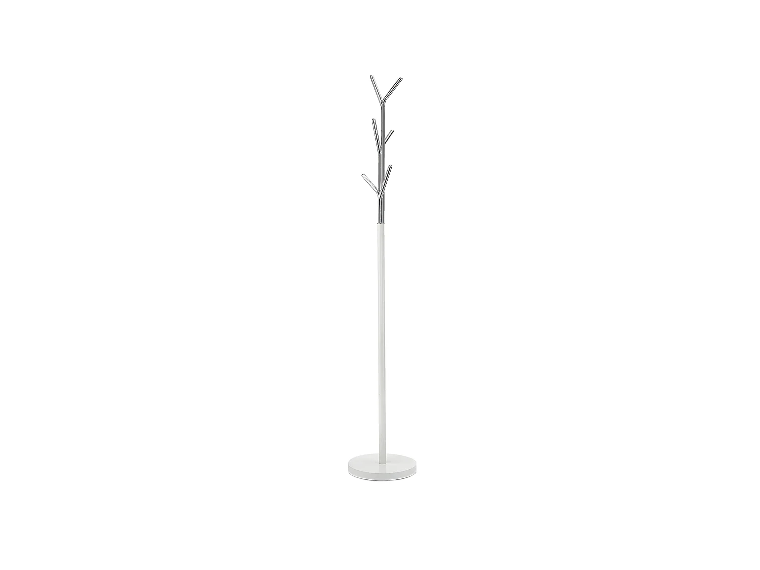 Porte-manteau - H175cm x L31cm x P31cm - métal blanc/chromé - Arbre