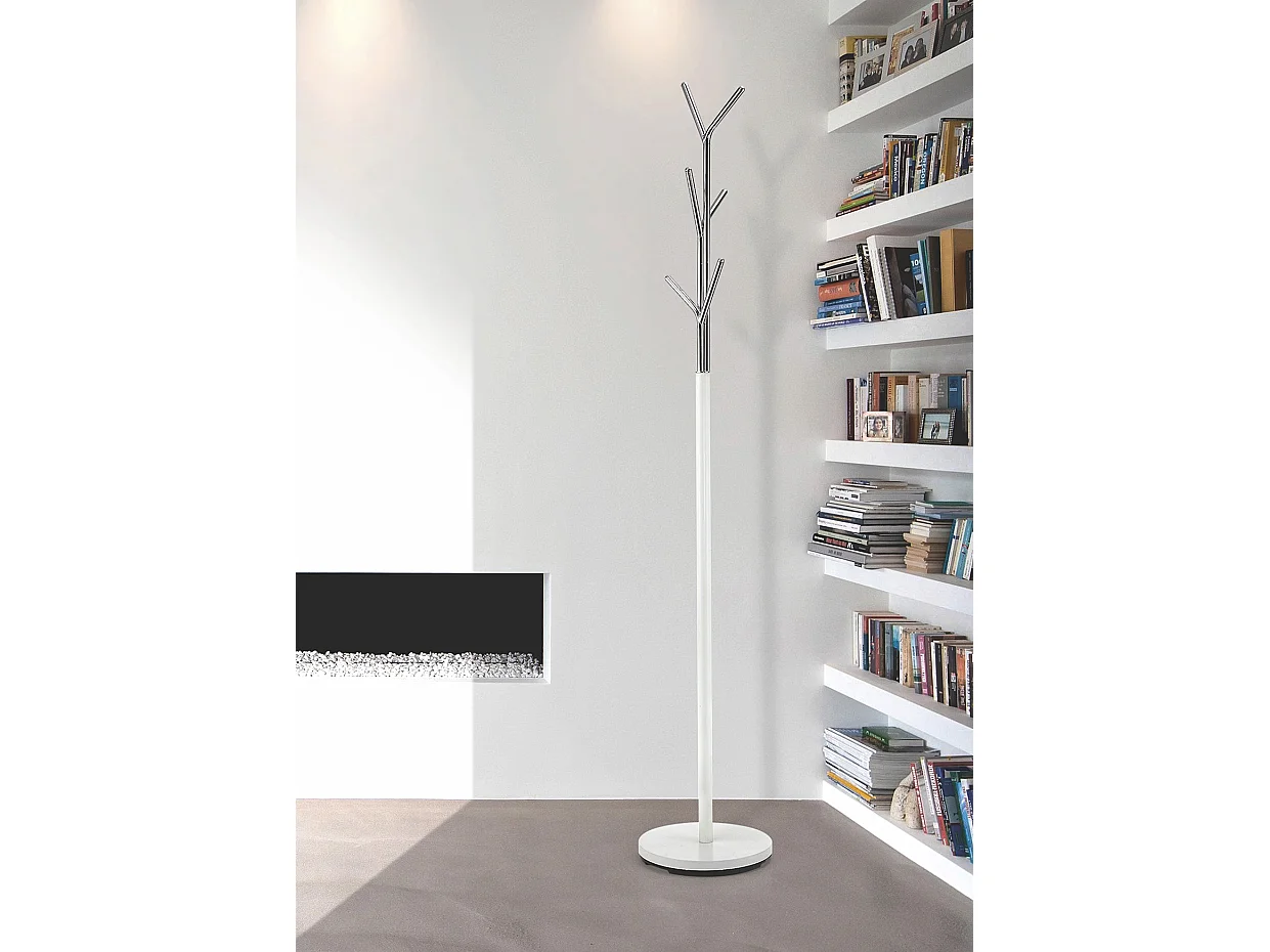 Perchero - A175cm x L31cm x F31cm - metal blanco/cromado - Arbre