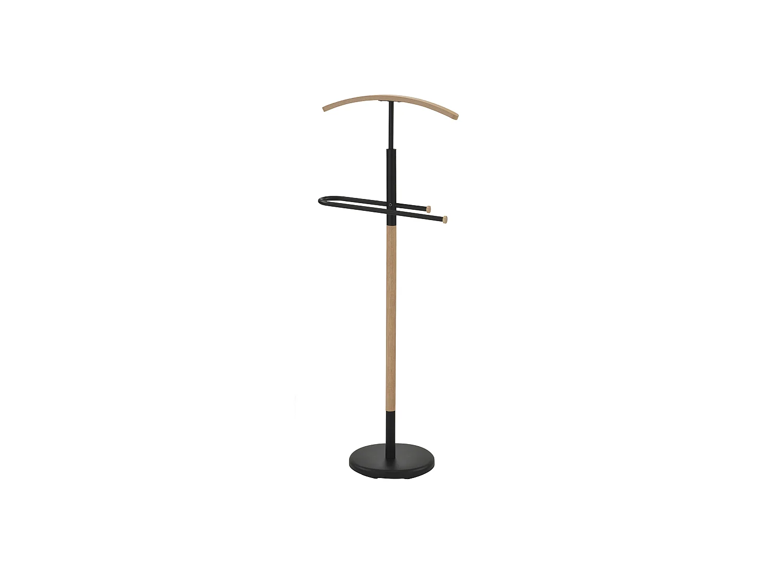 Valet de chambre - H120cm x L47cm x P28cm - métal et bois noir/chêne - Wood