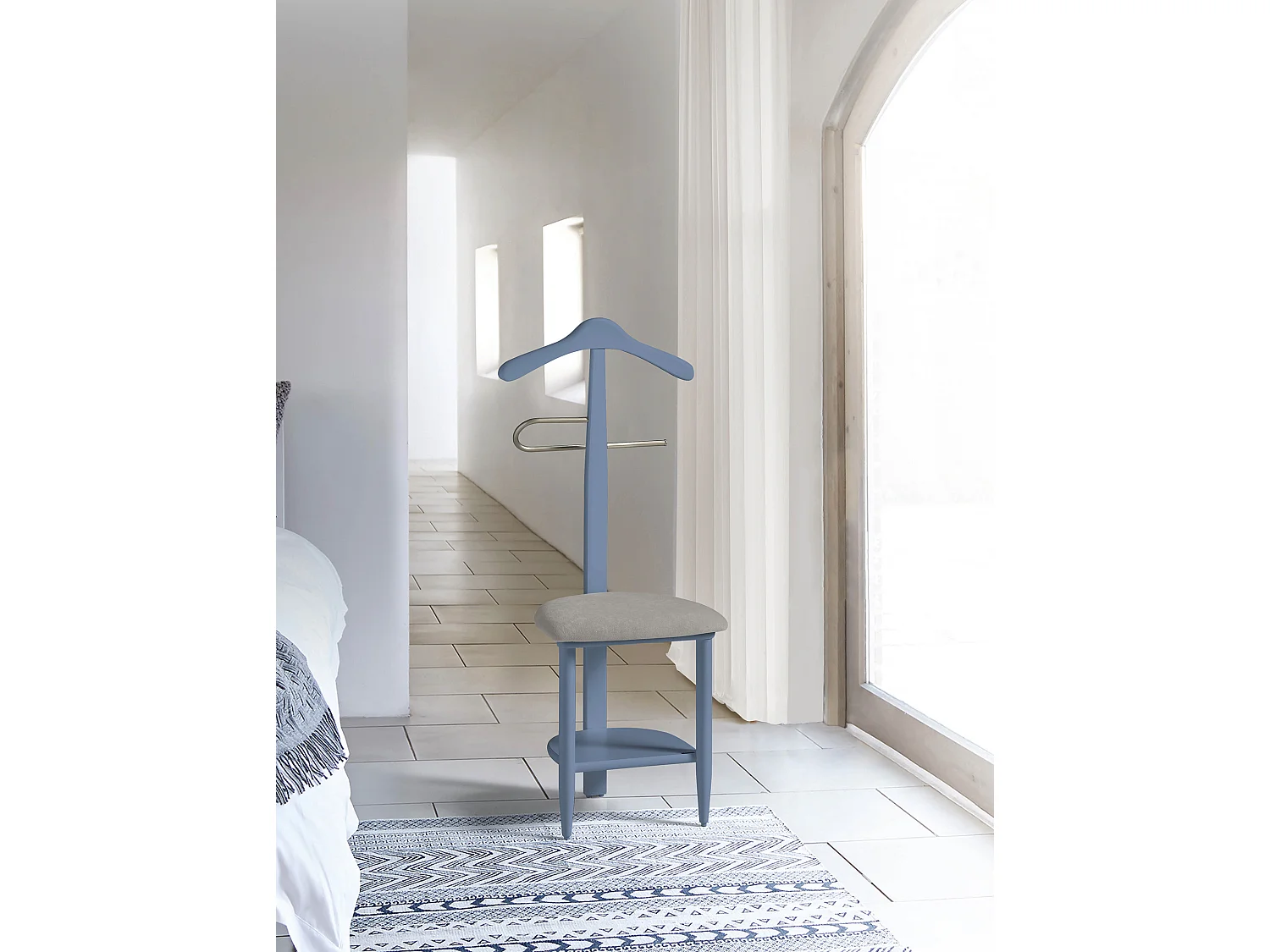 Galán de noche - A105cm x L45cm x F41cm - haya maciza azul - Sedie