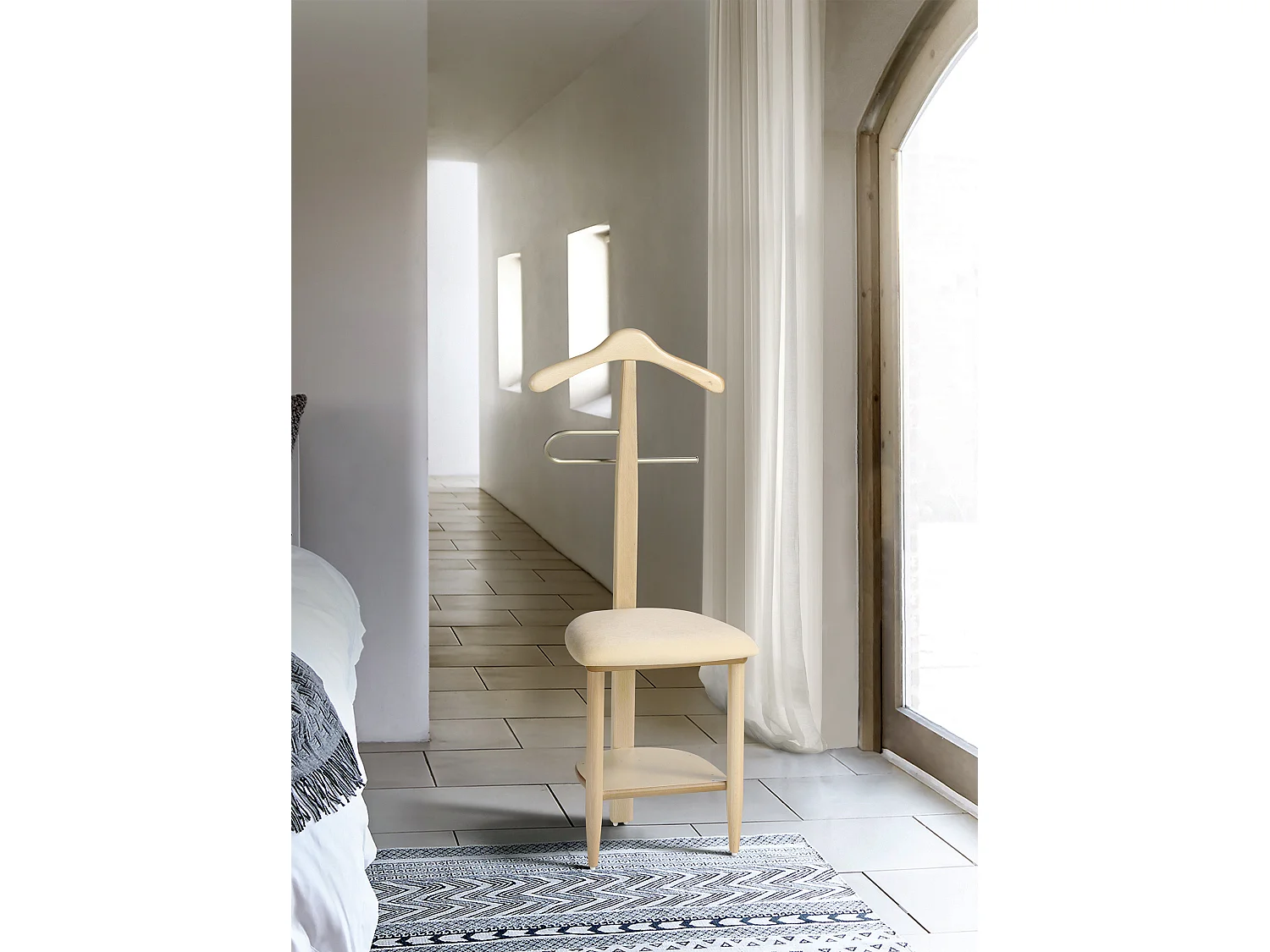 Galán de noche - A105cm x L45cm x F41cm - haya maciza roble - Sedie