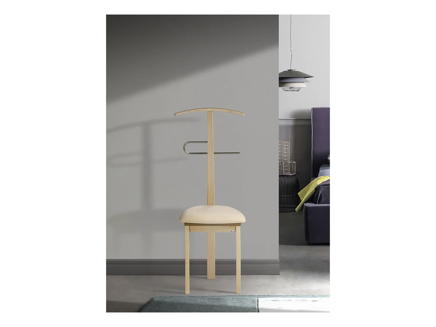Valet de nuit - H108cm x L46cm x P44cm - hêtre massif chêne clair - Stilizzato