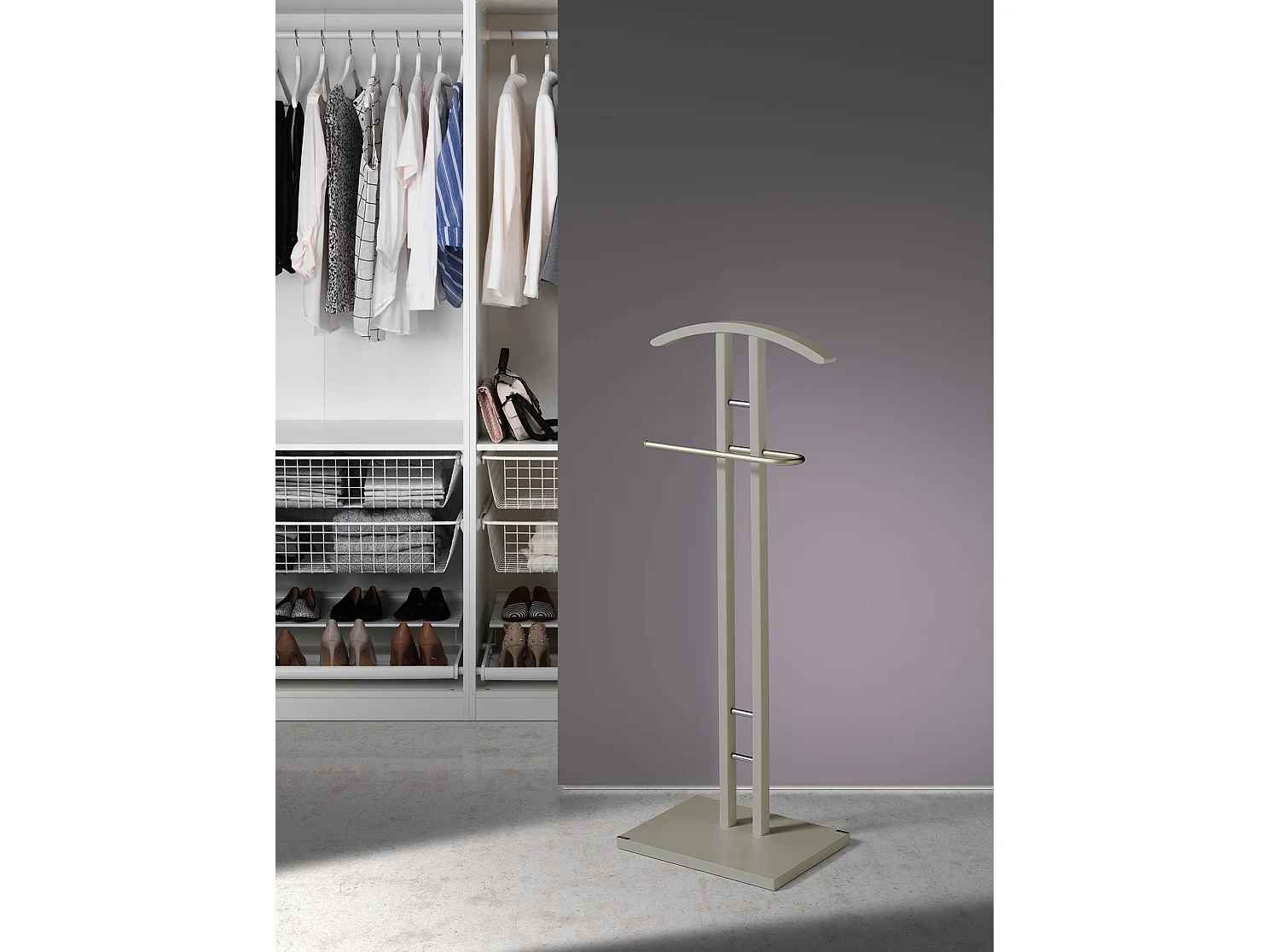 Cabide - A111cm x L46cm x F28cm - faia maciça taupe - Chicago