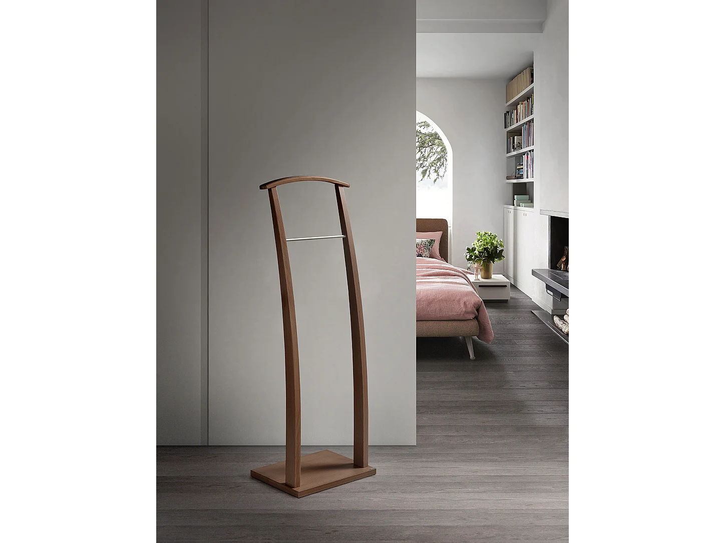 Cabide - A117cm x L40cm x F28cm - faia maciça nogueira - Curves