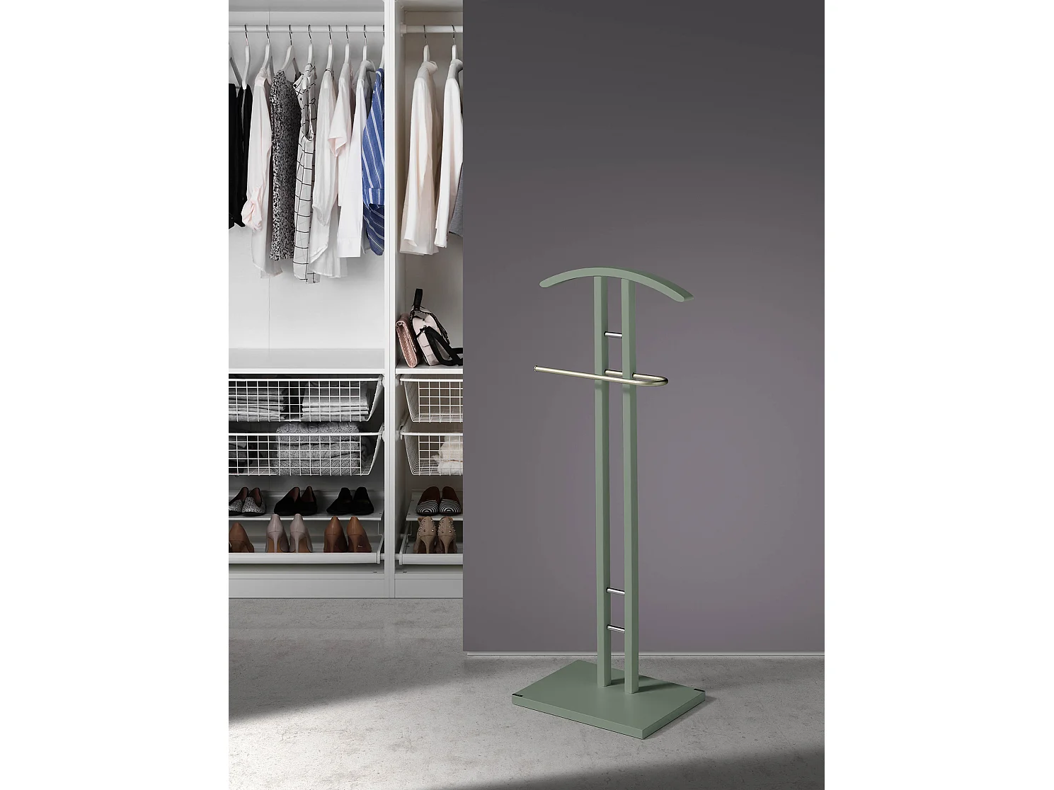 Galán de noche - A111cm x L46cm x F28cm - haya maciza verde - Chicago