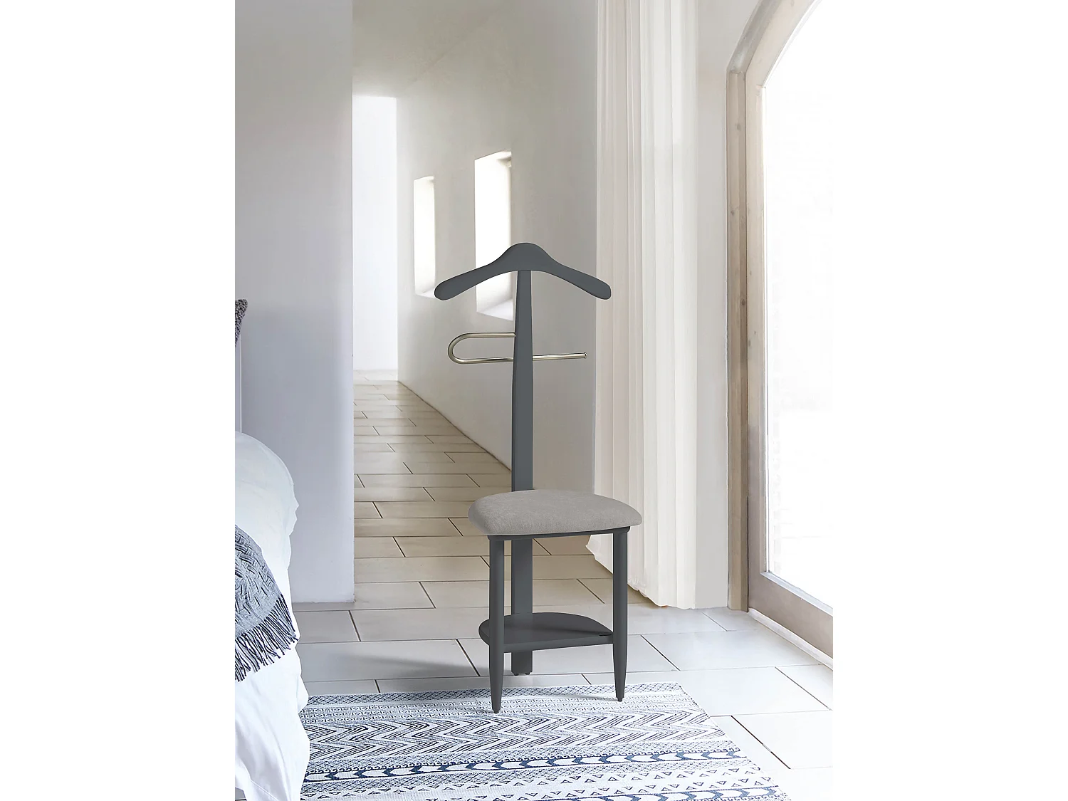 Cabide - A105cm x L45cm x F41cm - faia maciça grafite - Sedie