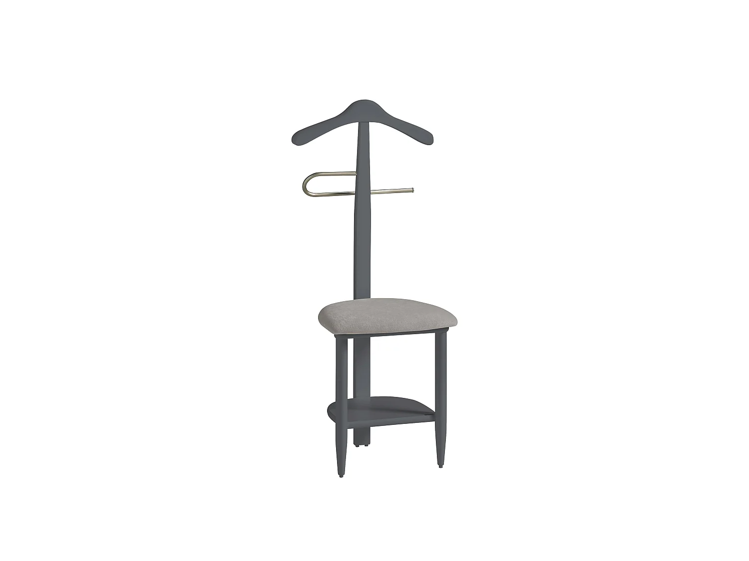 Valet de nuit - H105cm x L45cm x P41cm - hêtre massif gris graphite - Sedie