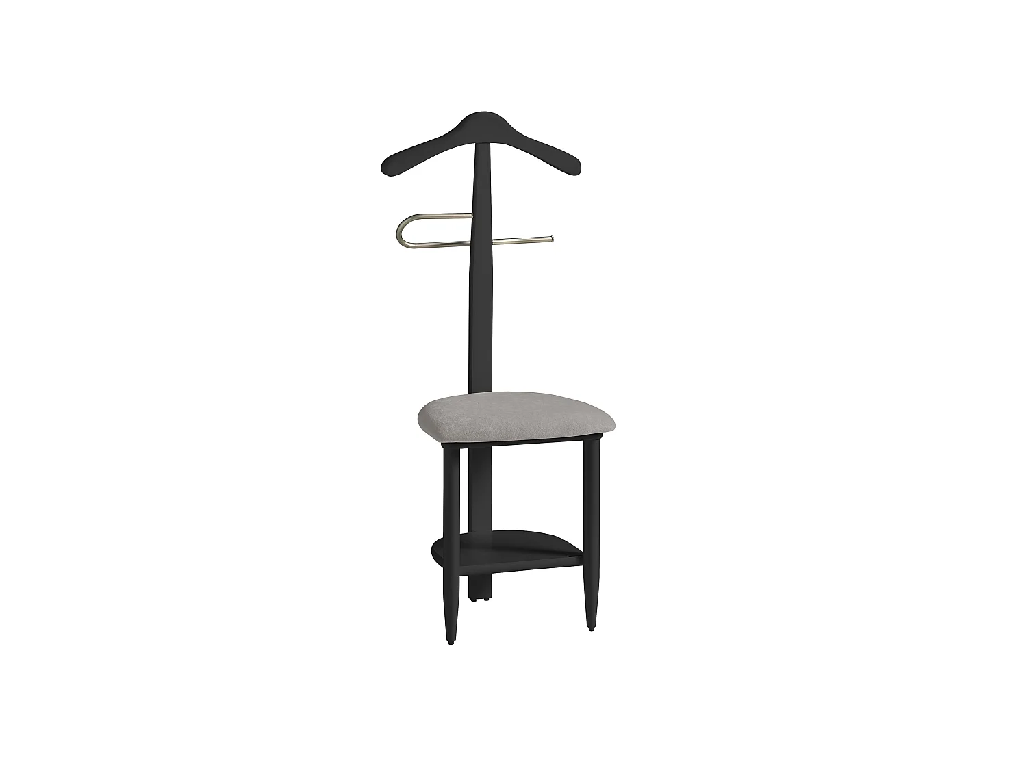 Valet de nuit - H105cm x L45cm x P41cm - hêtre massif noir - Sedie