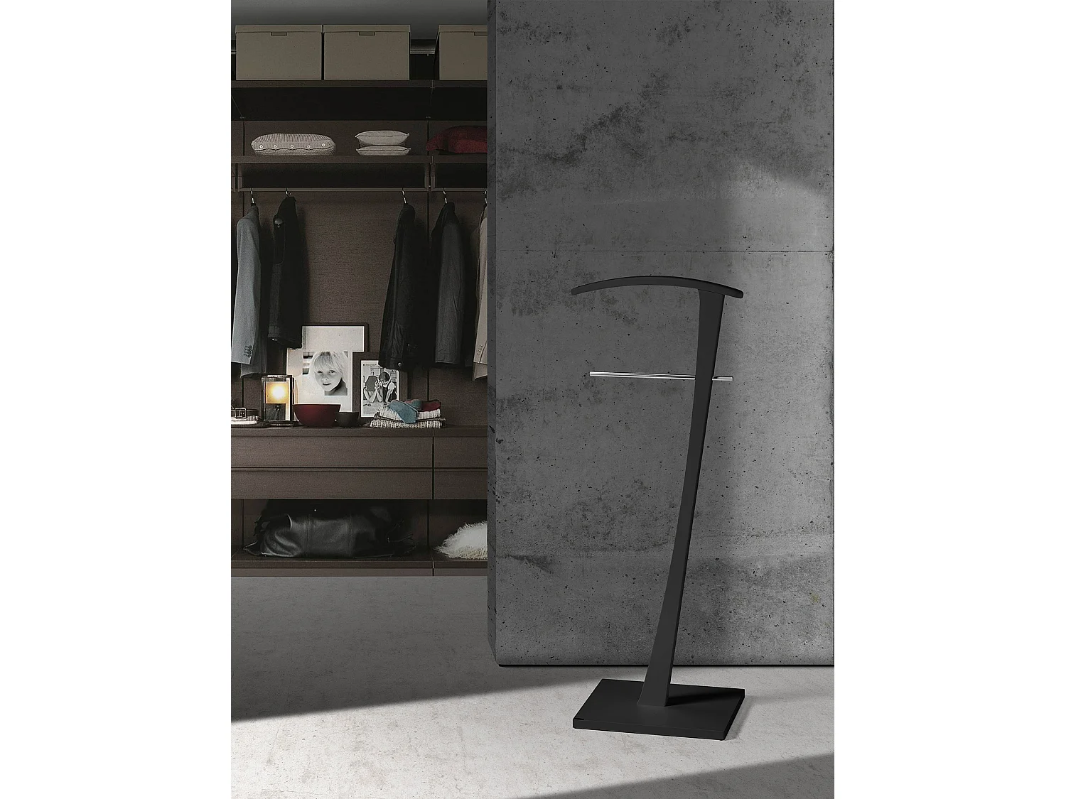 Cabide - A115cm x L48cm x F28cm - faia maciça preto - Lindes